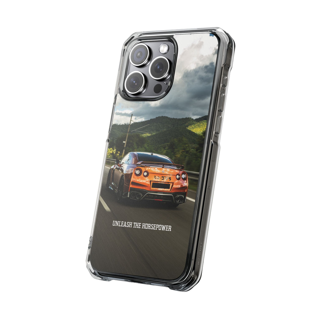 Racing Vibes Clear Magnetic Phone Case — Fast Car Design