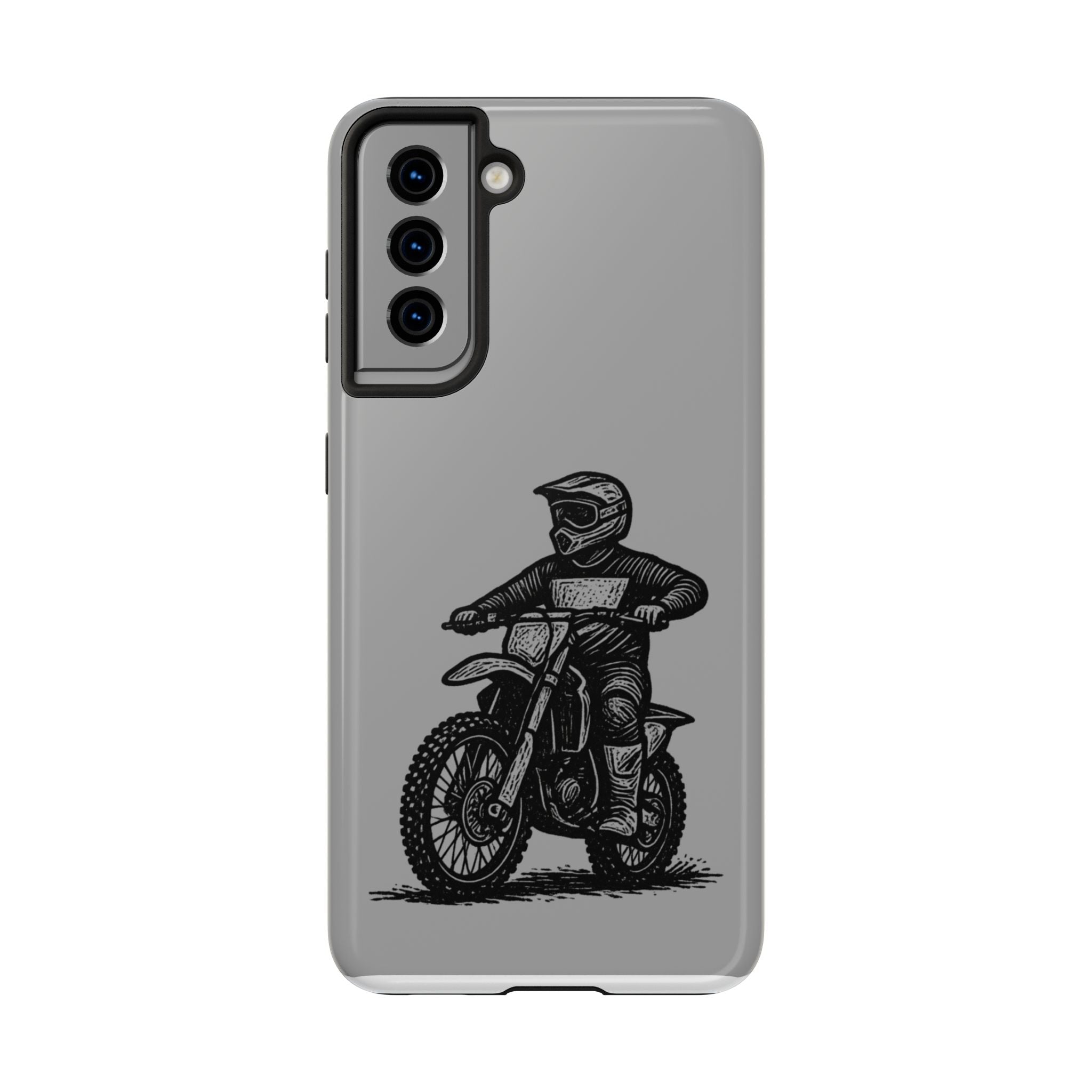 Grey Dirtbike Tough Phone Case