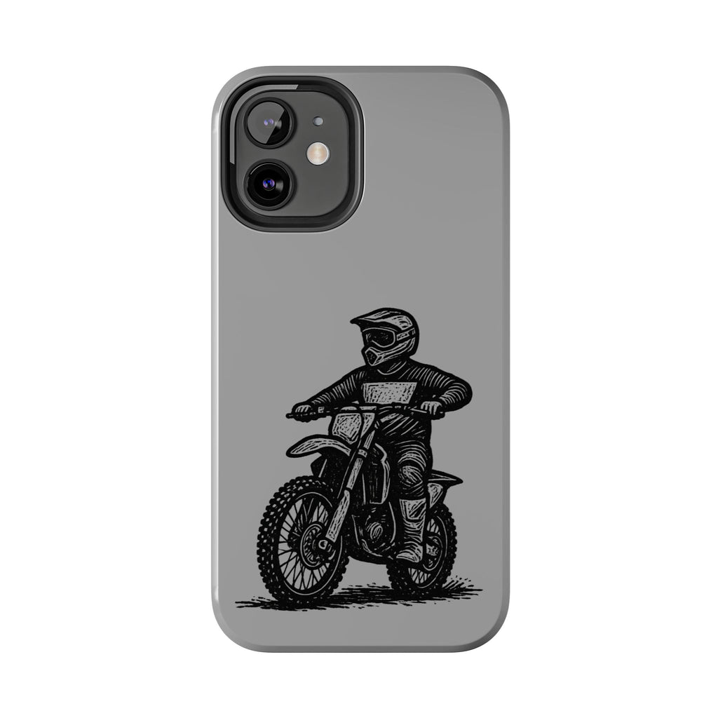 Grey Dirtbike Tough Phone Case