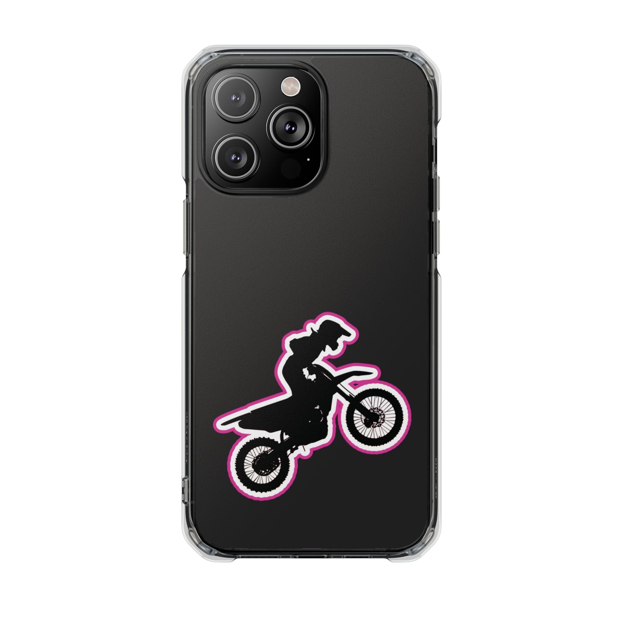 Pink Dirt Bike Magnetic Clear Impact Case
