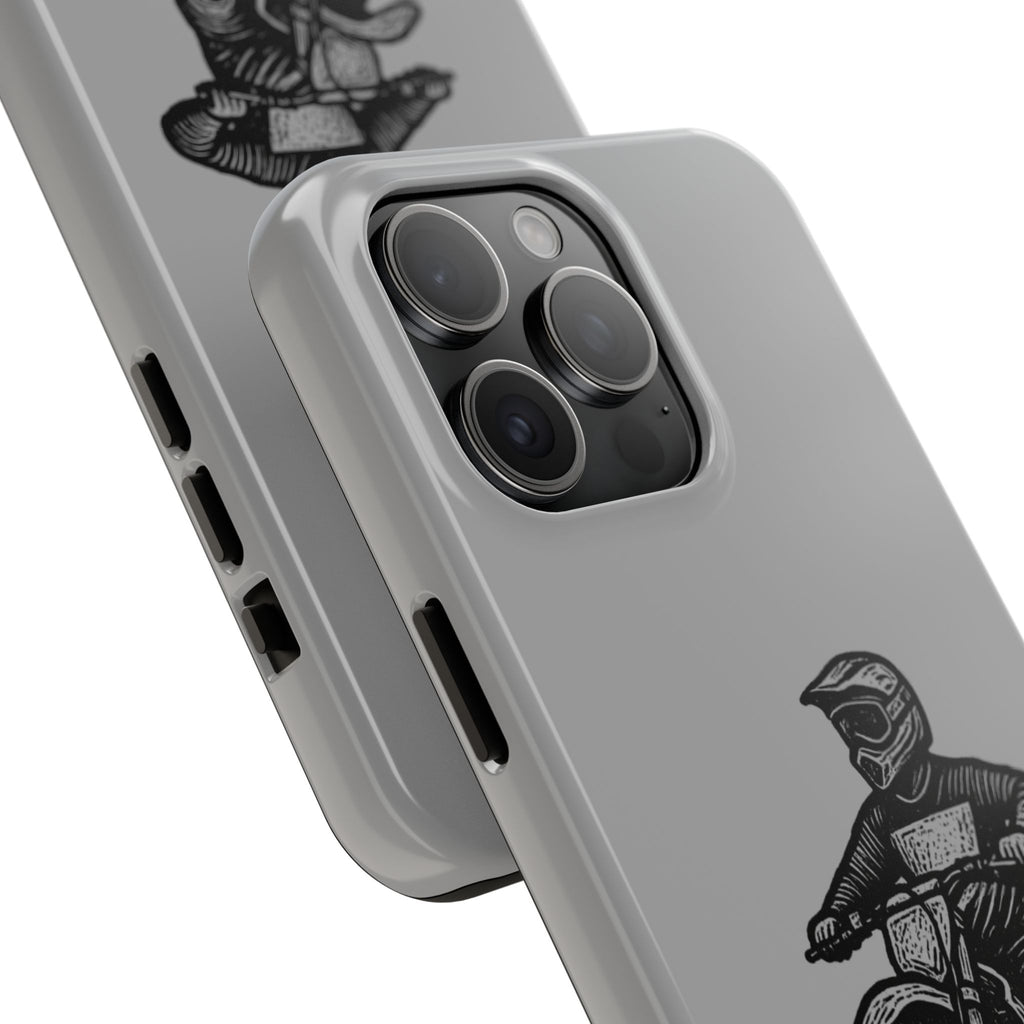 Grey Dirtbike Tough Phone Case