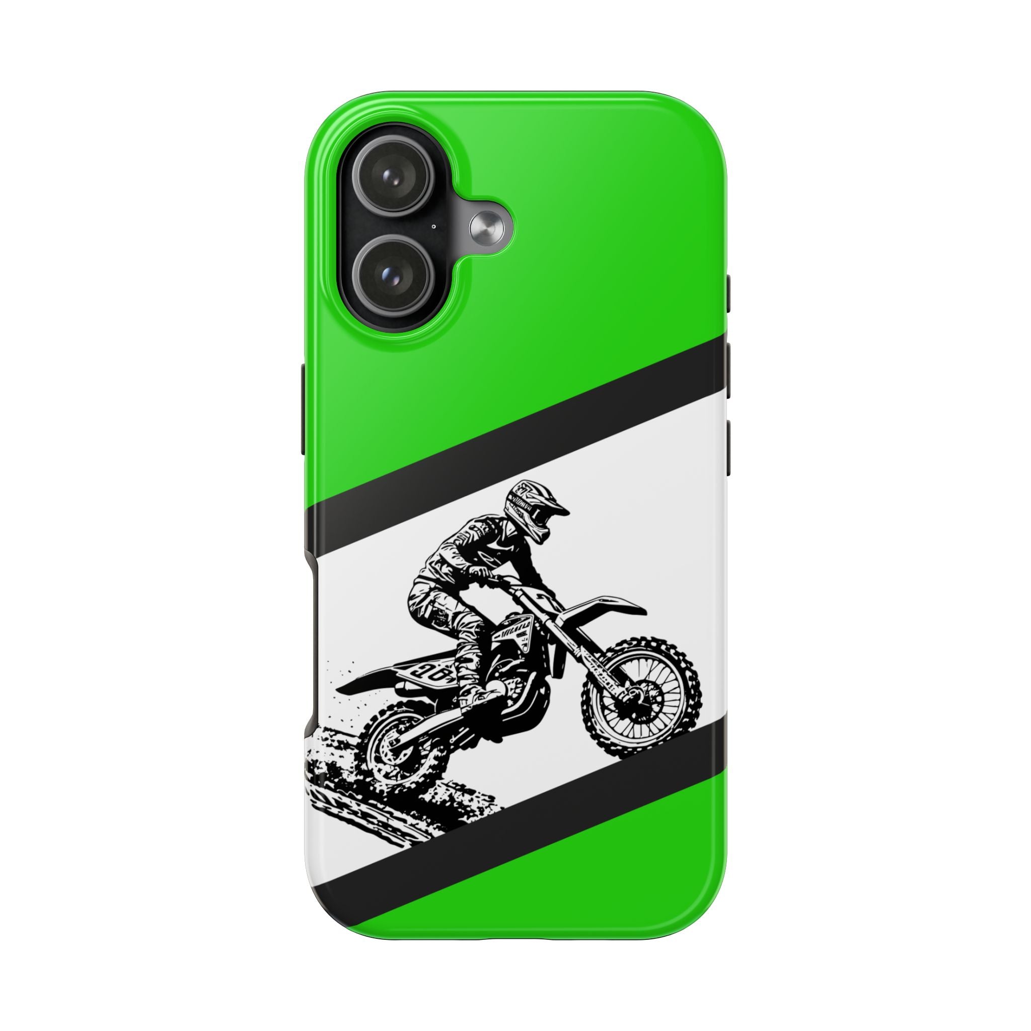 Kawi Dirt Bike Tough Phone Case — Protective Motocross Rider Cover