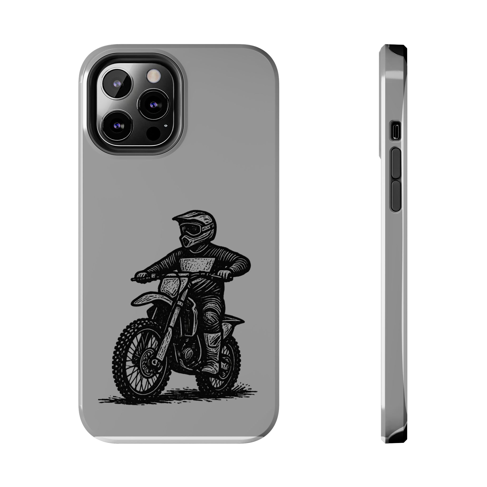Grey Dirtbike Tough Phone Case