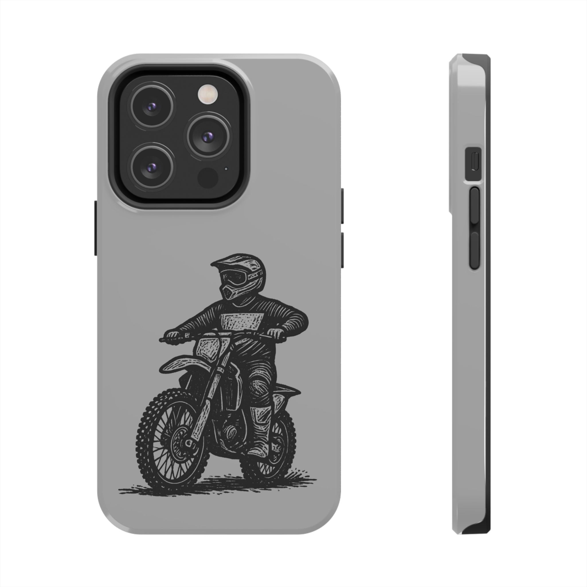 Grey Dirtbike Tough Phone Case