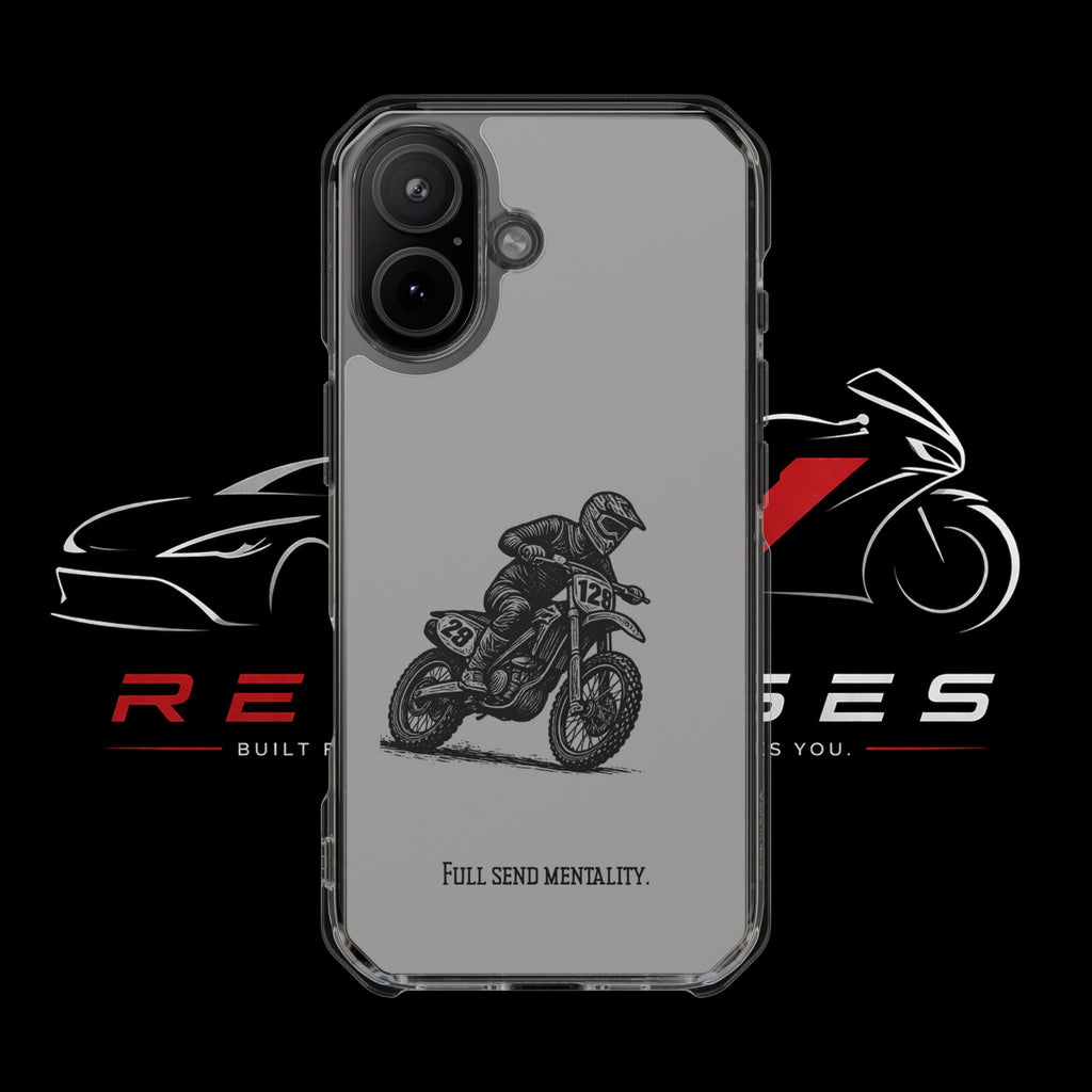 Dirt Bike Cornering Phone Case — Magnetic Clear Impact Case