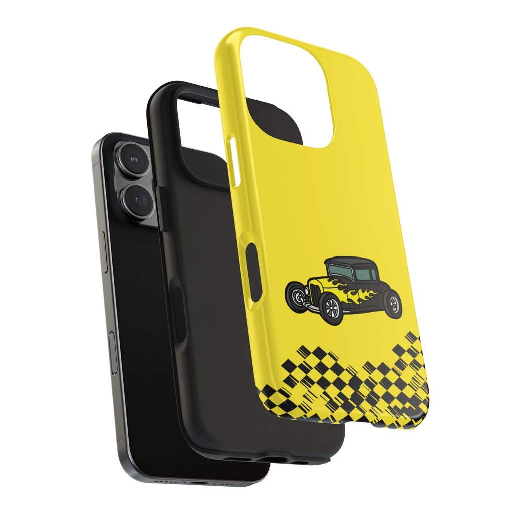 Yellow Classic Car Phone Case — Retro Vintage Auto Protective Cover