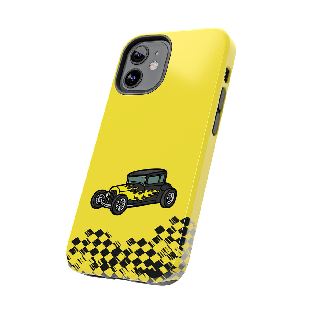 Yellow Classic Car Phone Case — Retro Vintage Auto Protective Cover