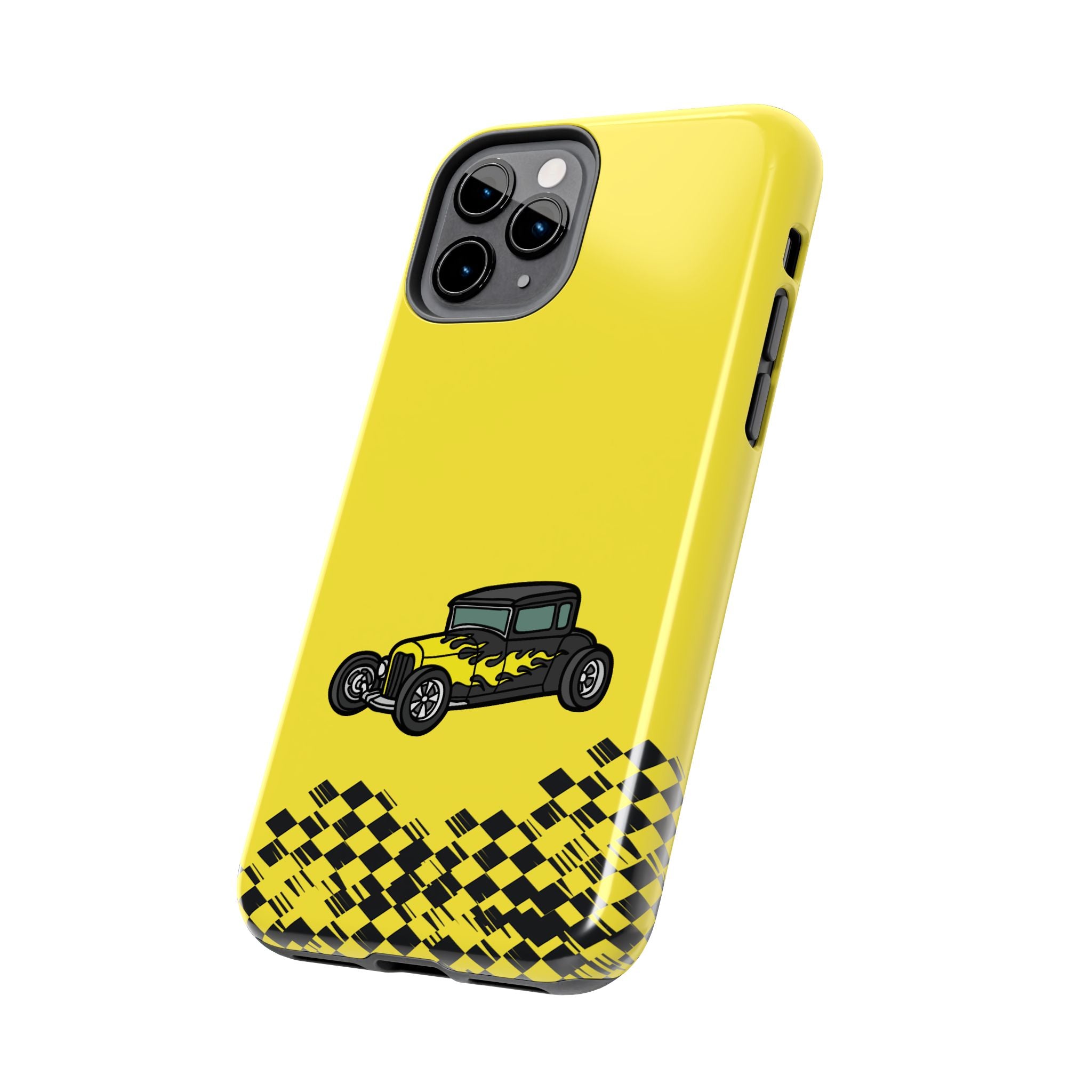 Yellow Classic Car Phone Case — Retro Vintage Auto Protective Cover