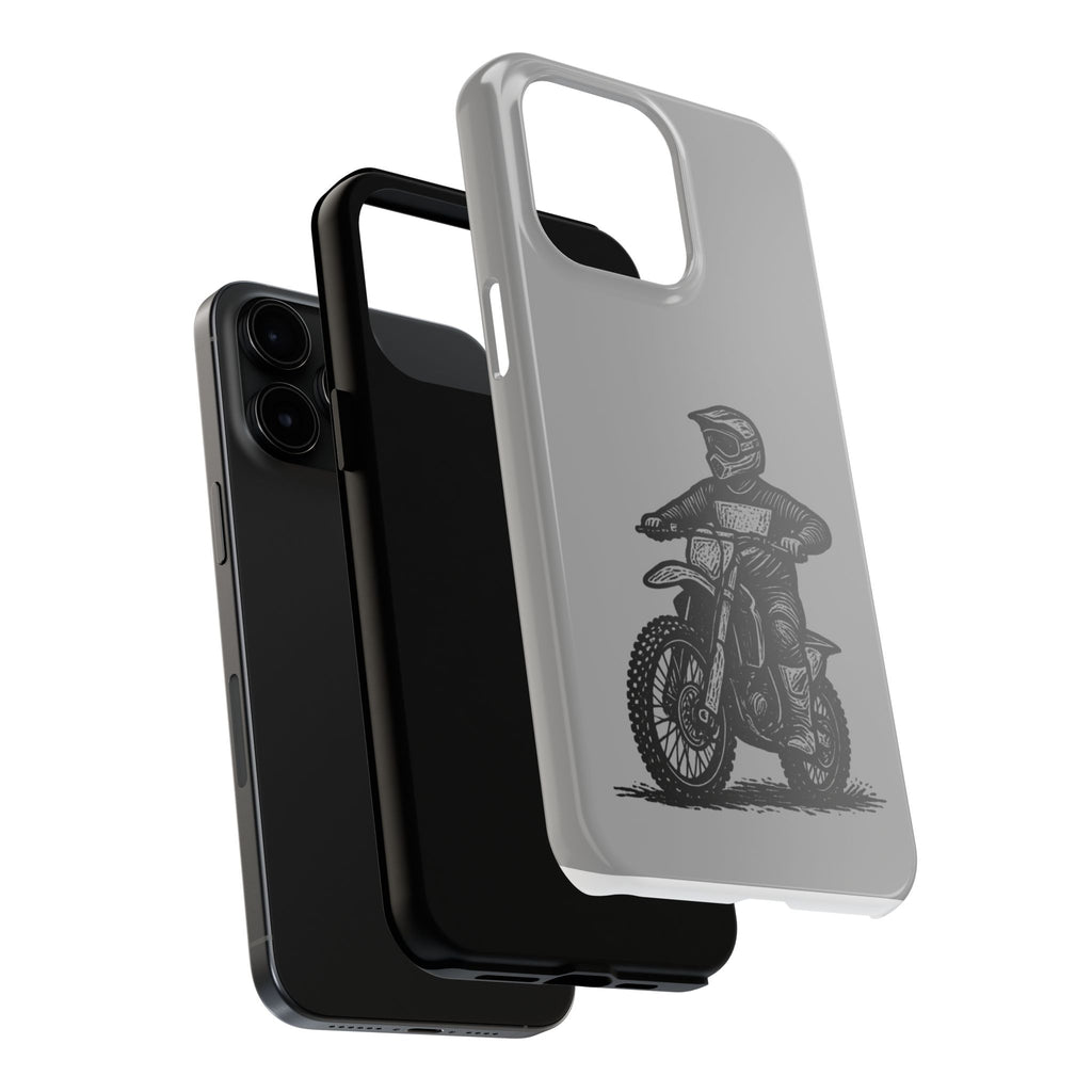 Grey Dirtbike Tough Phone Case