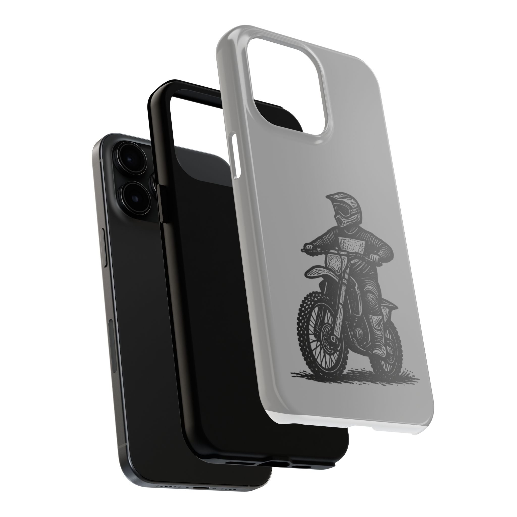 Grey Dirtbike Tough Phone Case