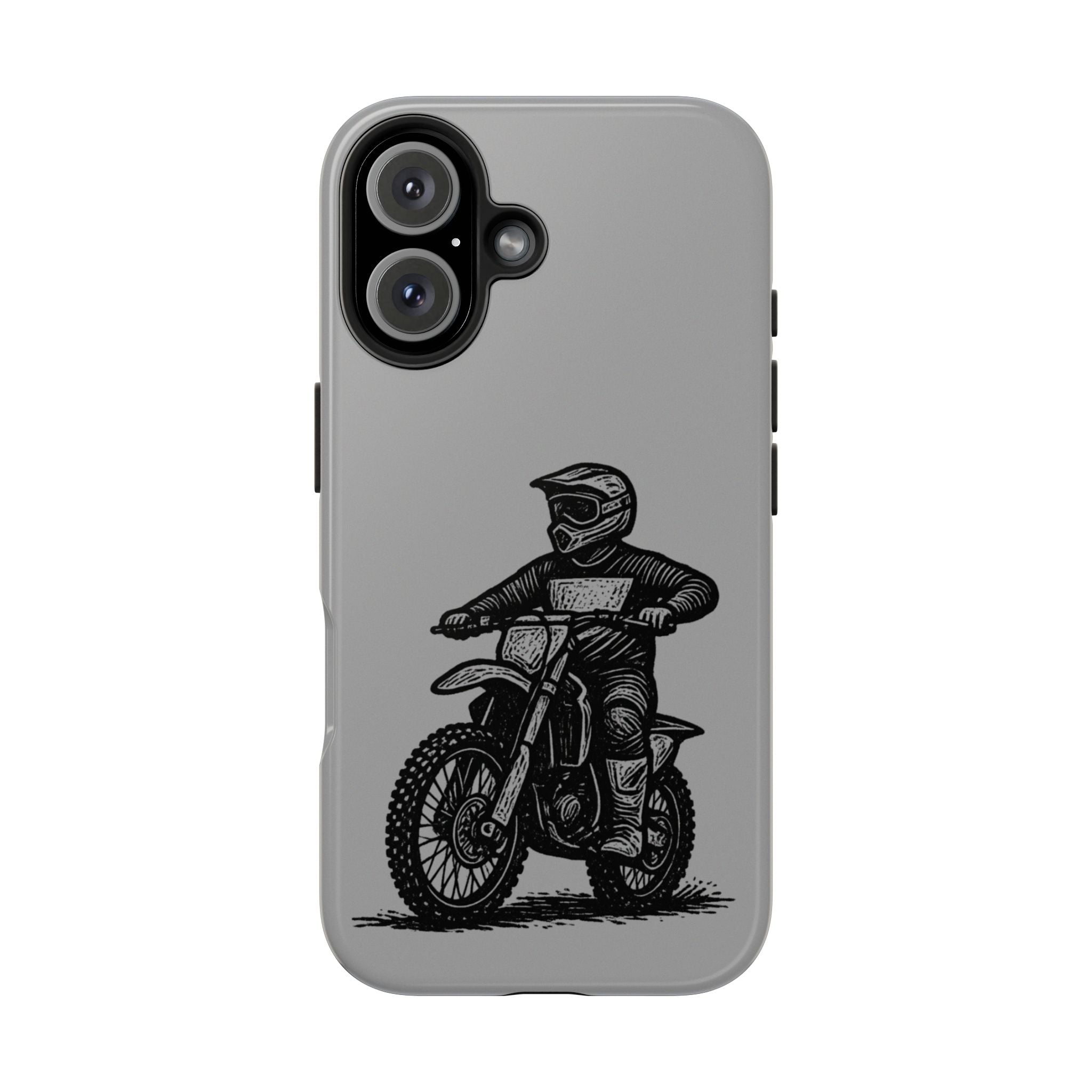 Grey Dirtbike Tough Phone Case