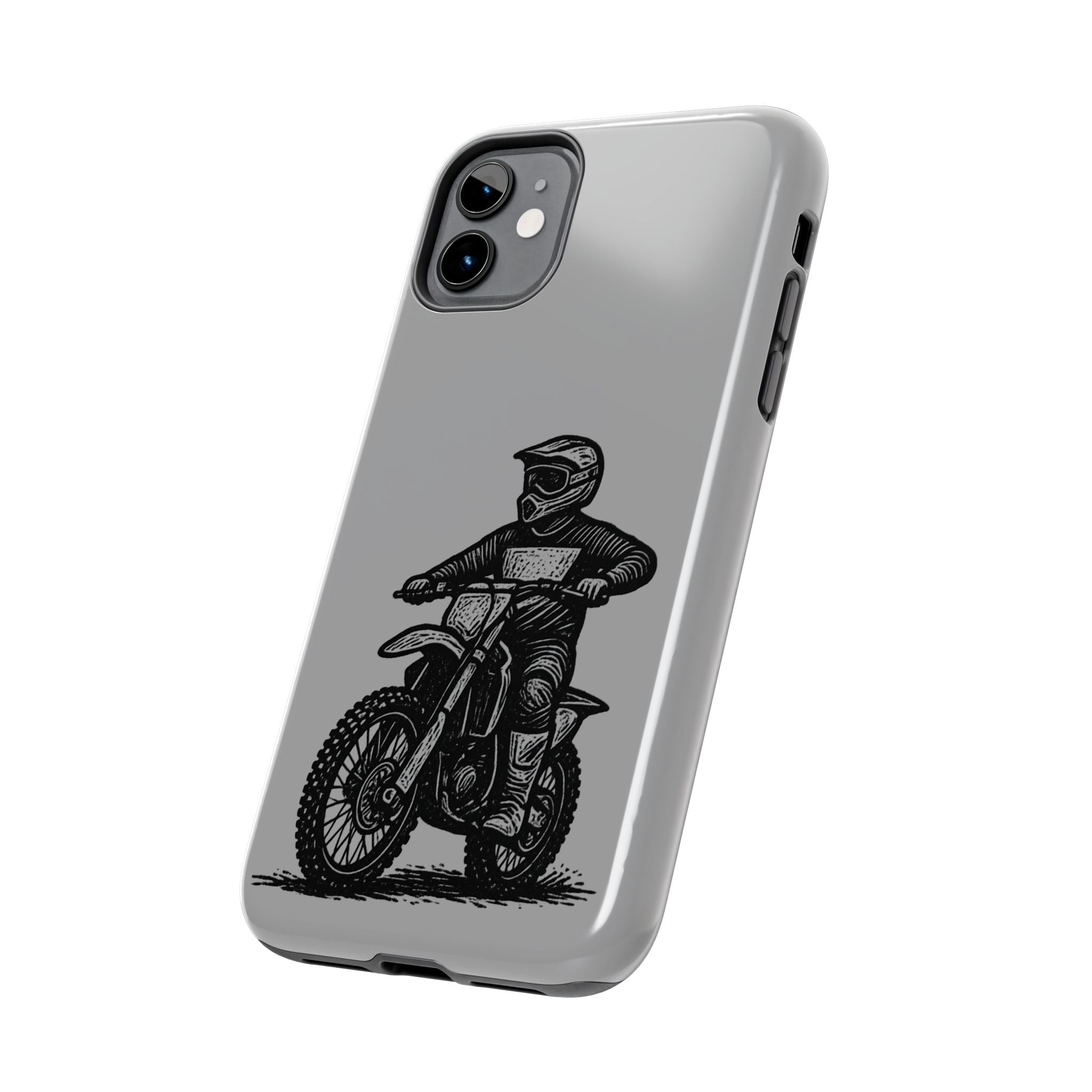 Grey Dirtbike Tough Phone Case