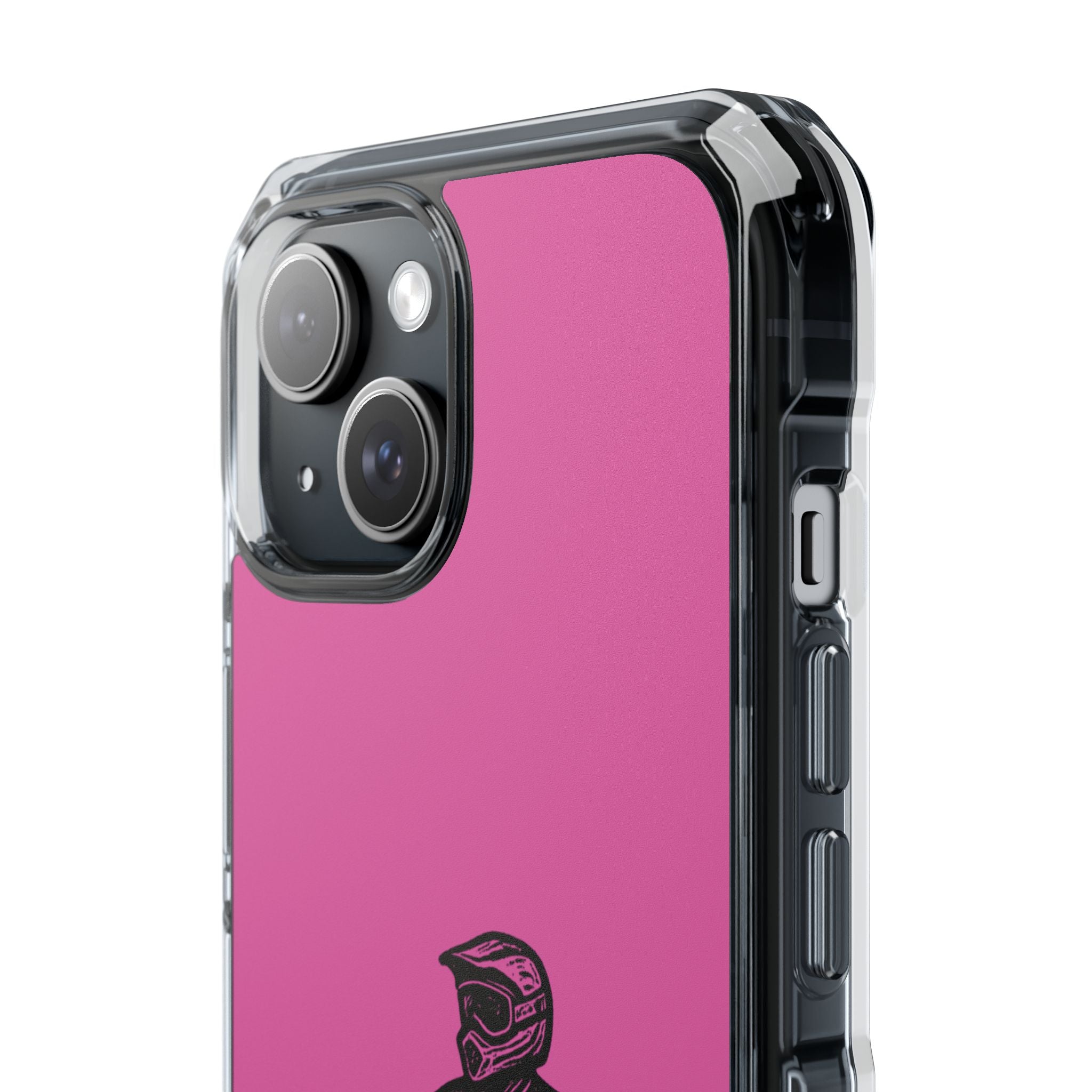 Linocut Dirt Bike Phone Case — Magnetic Clear Impact Case