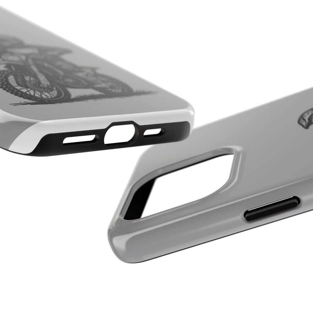 Grey Dirtbike Tough Phone Case