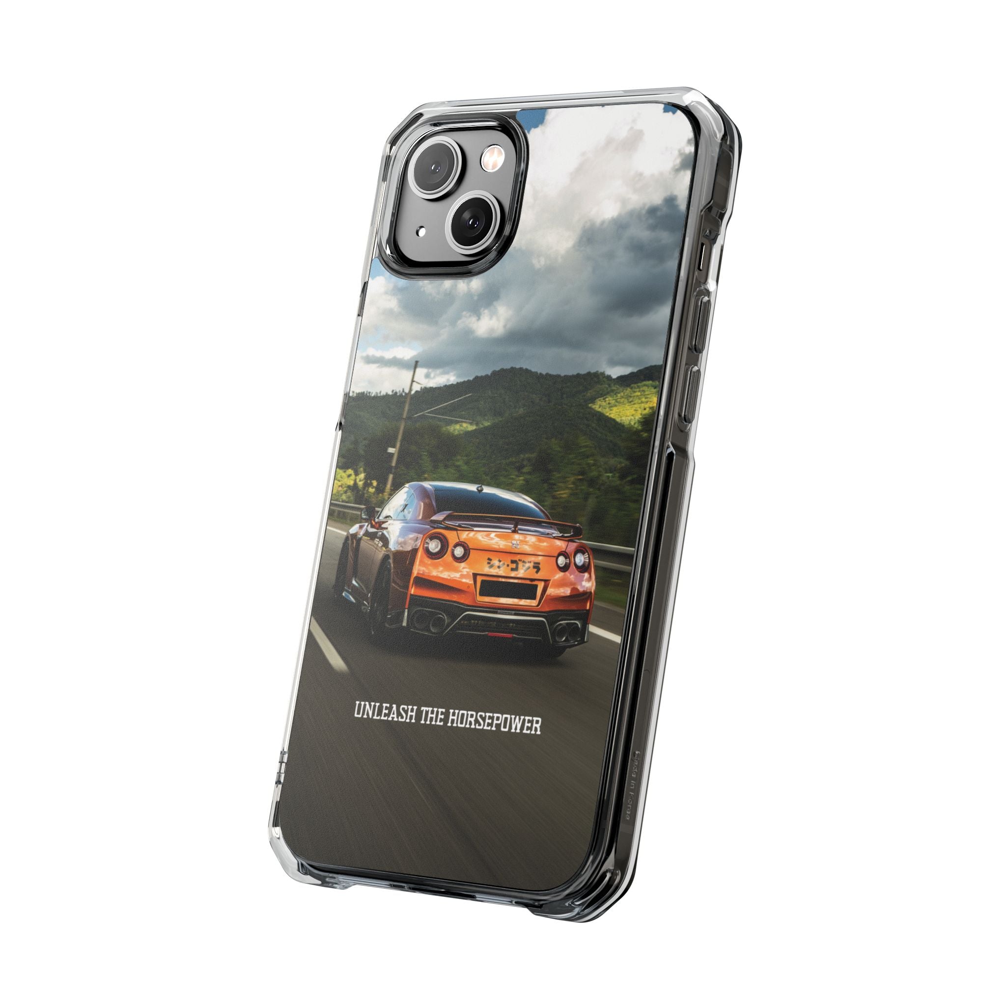 Racing Vibes Clear Magnetic Phone Case — Fast Car Design