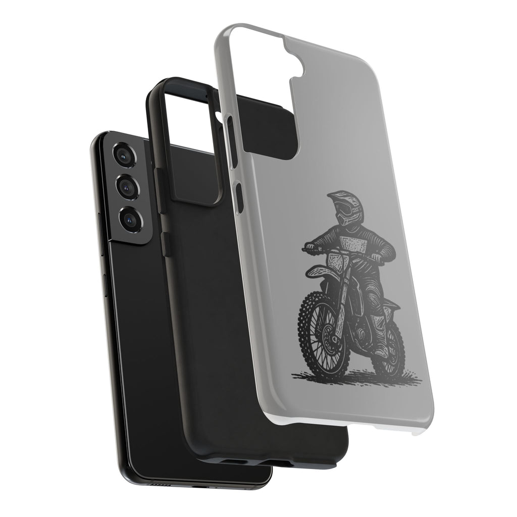 Grey Dirtbike Tough Phone Case