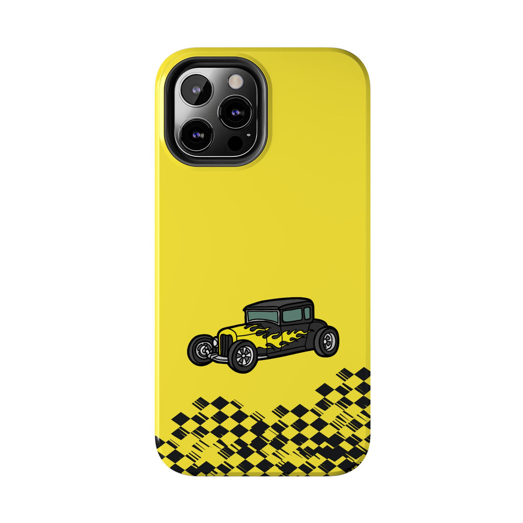 Yellow Classic Car Phone Case — Retro Vintage Auto Protective Cover