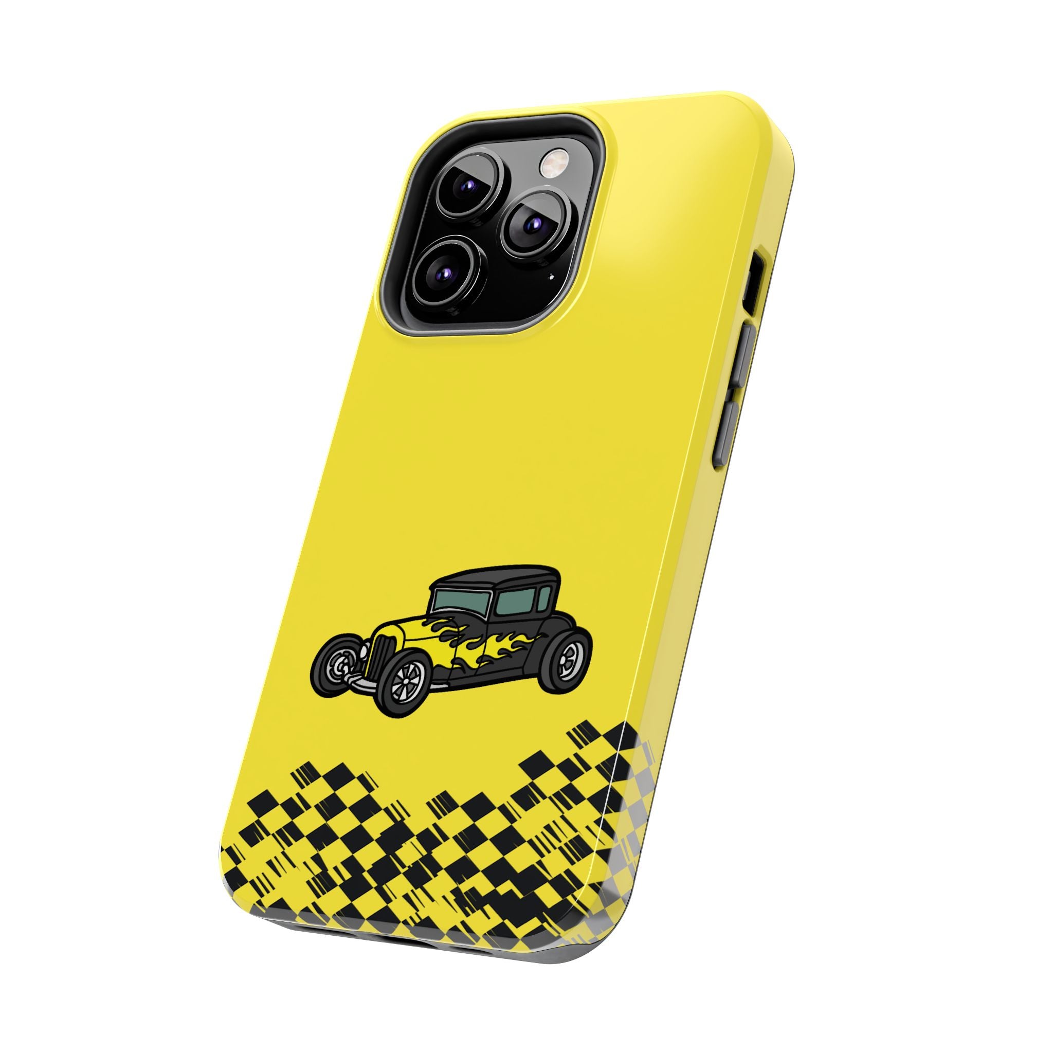 Yellow Classic Car Phone Case — Retro Vintage Auto Protective Cover