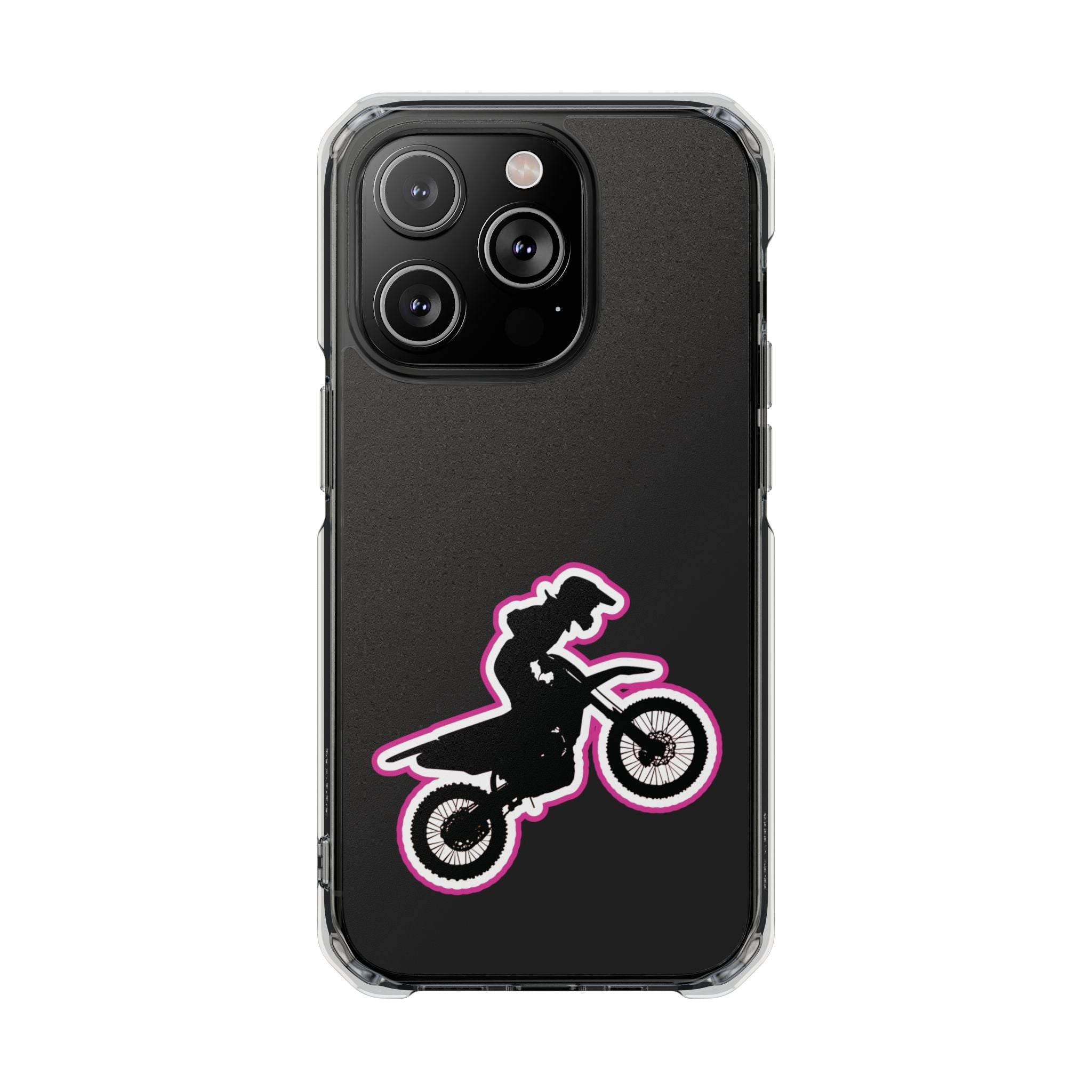 Pink Dirt Bike Magnetic Clear Impact Case