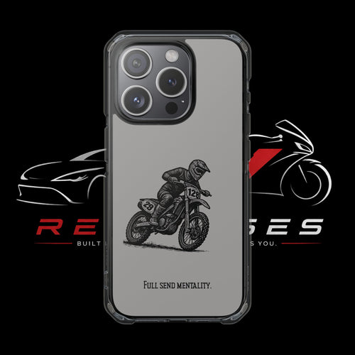 Dirt Bike Cornering Phone Case — Magnetic Clear Impact Case