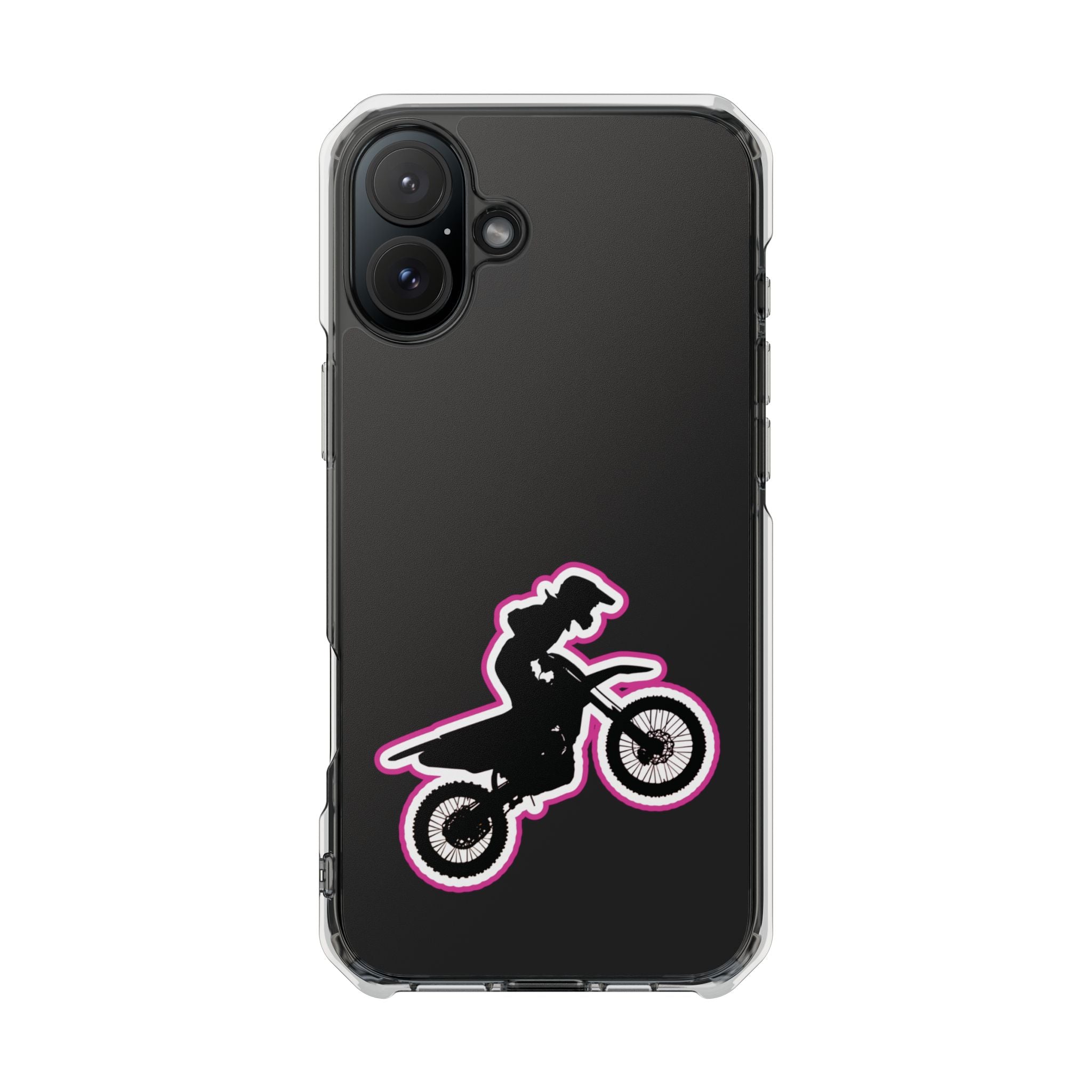 Pink Dirt Bike Magnetic Clear Impact Case