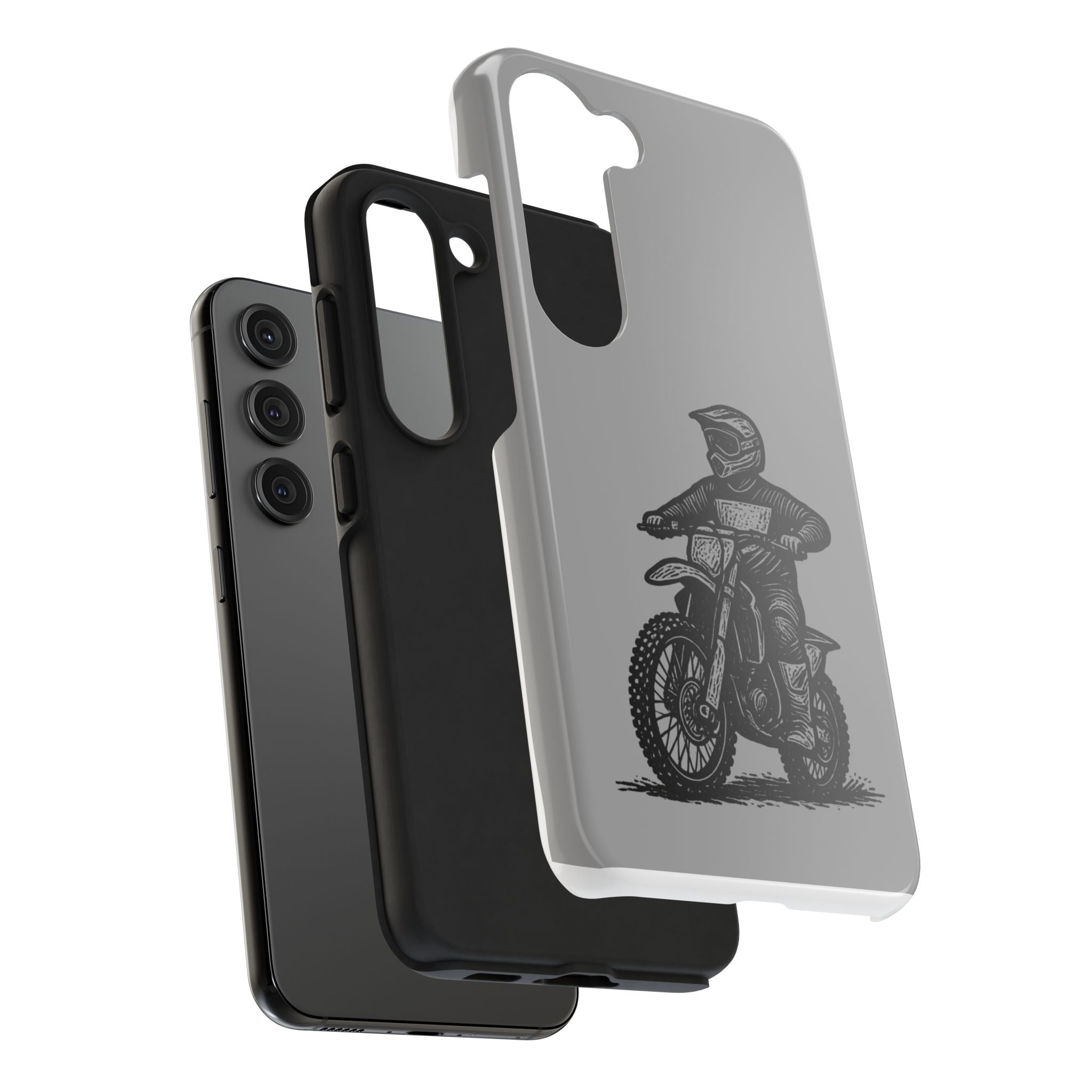 Grey Dirtbike Tough Phone Case