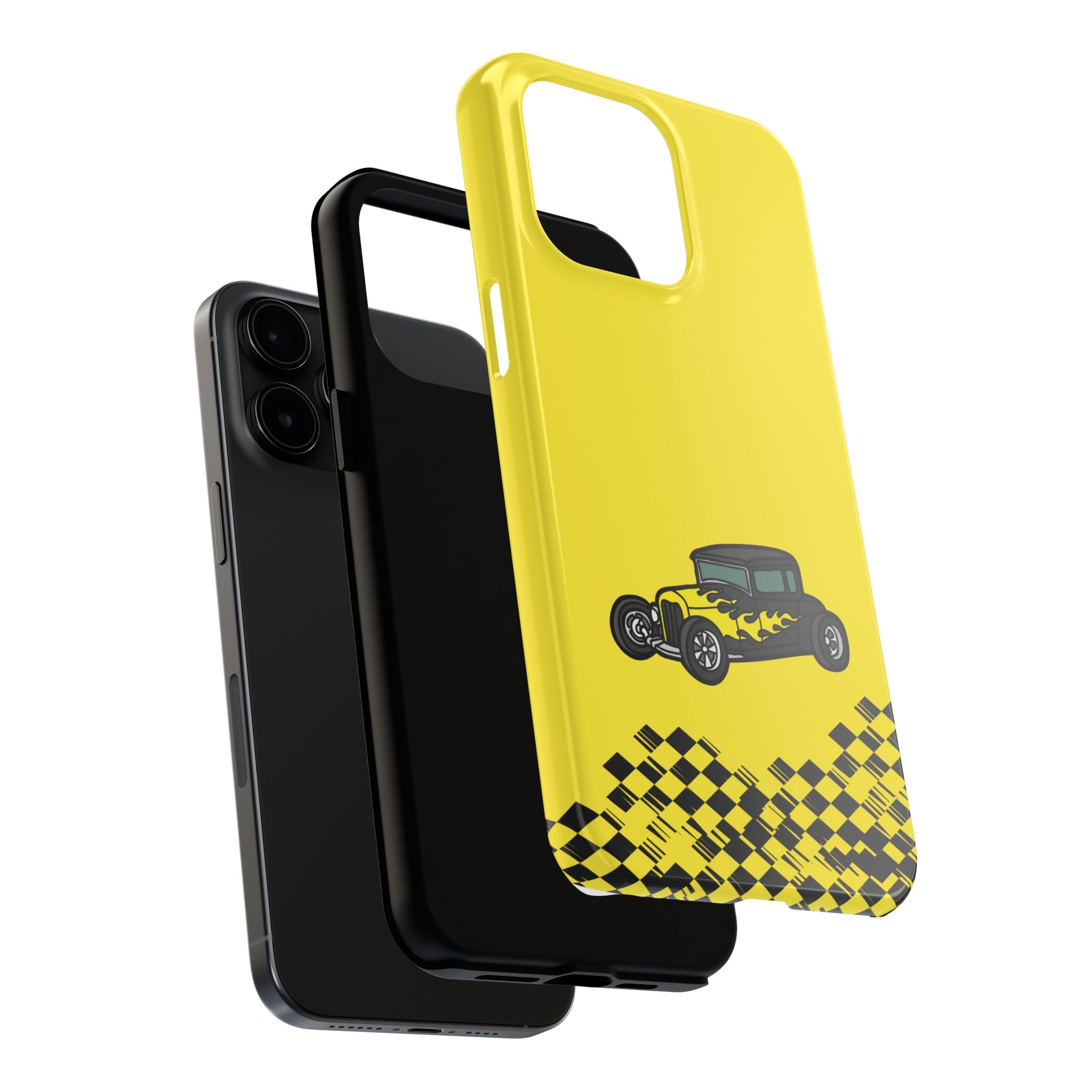 Yellow Classic Car Phone Case — Retro Vintage Auto Protective Cover
