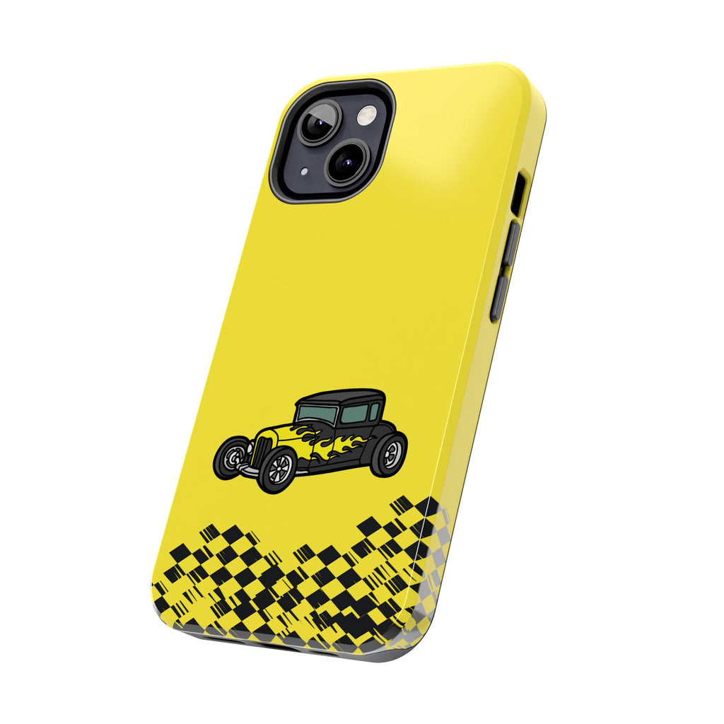 Yellow Classic Car Phone Case — Retro Vintage Auto Protective Cover