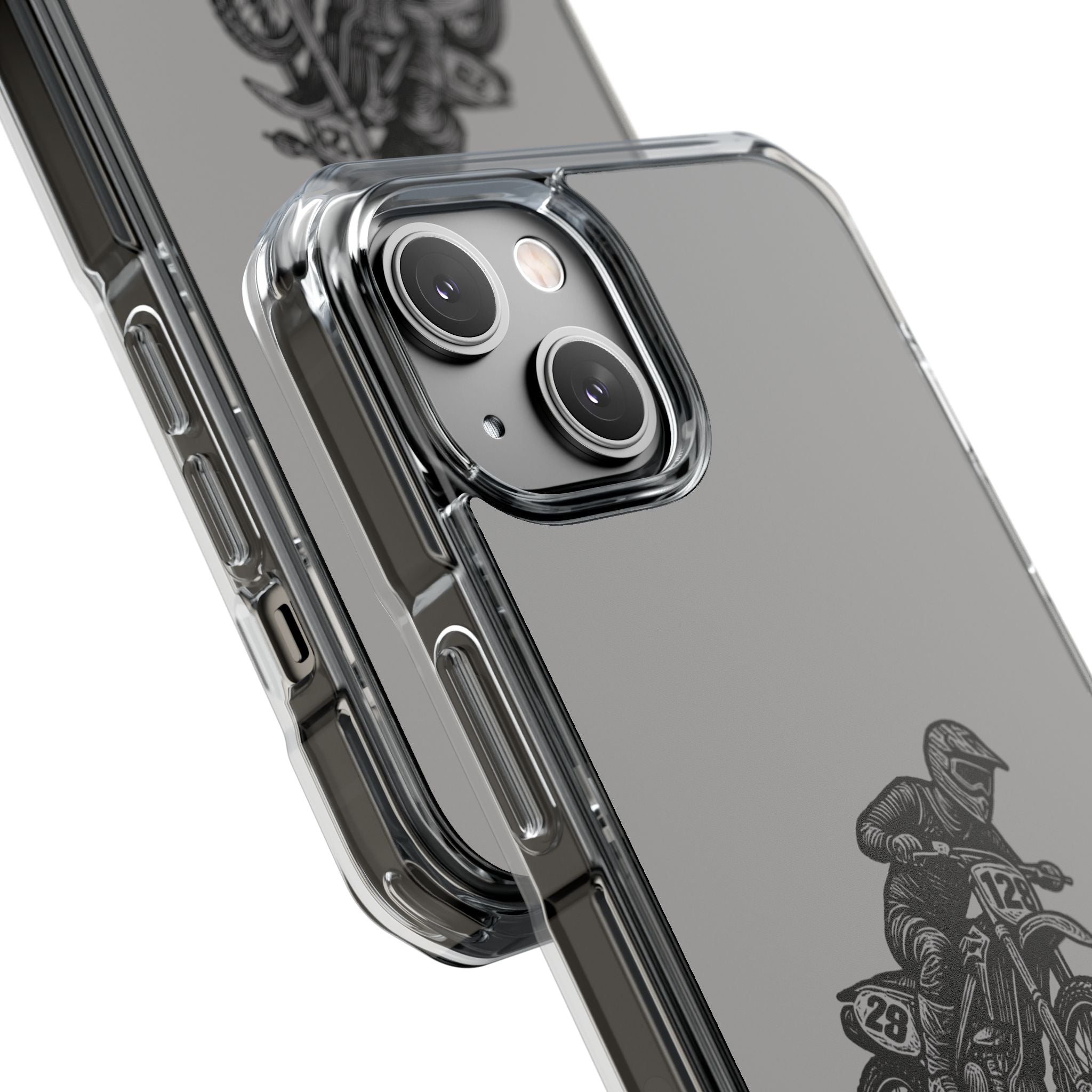 Dirt Bike Cornering Phone Case — Magnetic Clear Impact Case