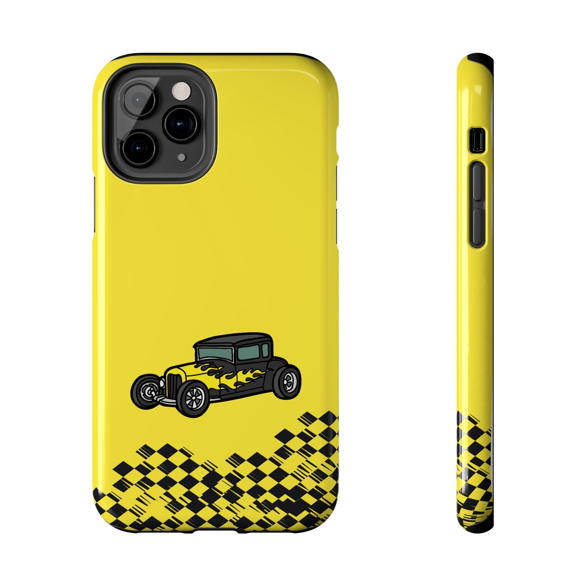 Yellow Classic Car Phone Case — Retro Vintage Auto Protective Cover