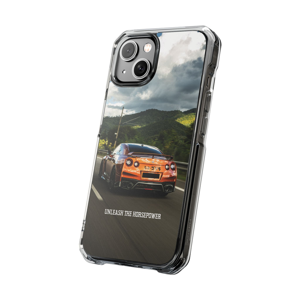 Racing Vibes Clear Magnetic Phone Case — Fast Car Design