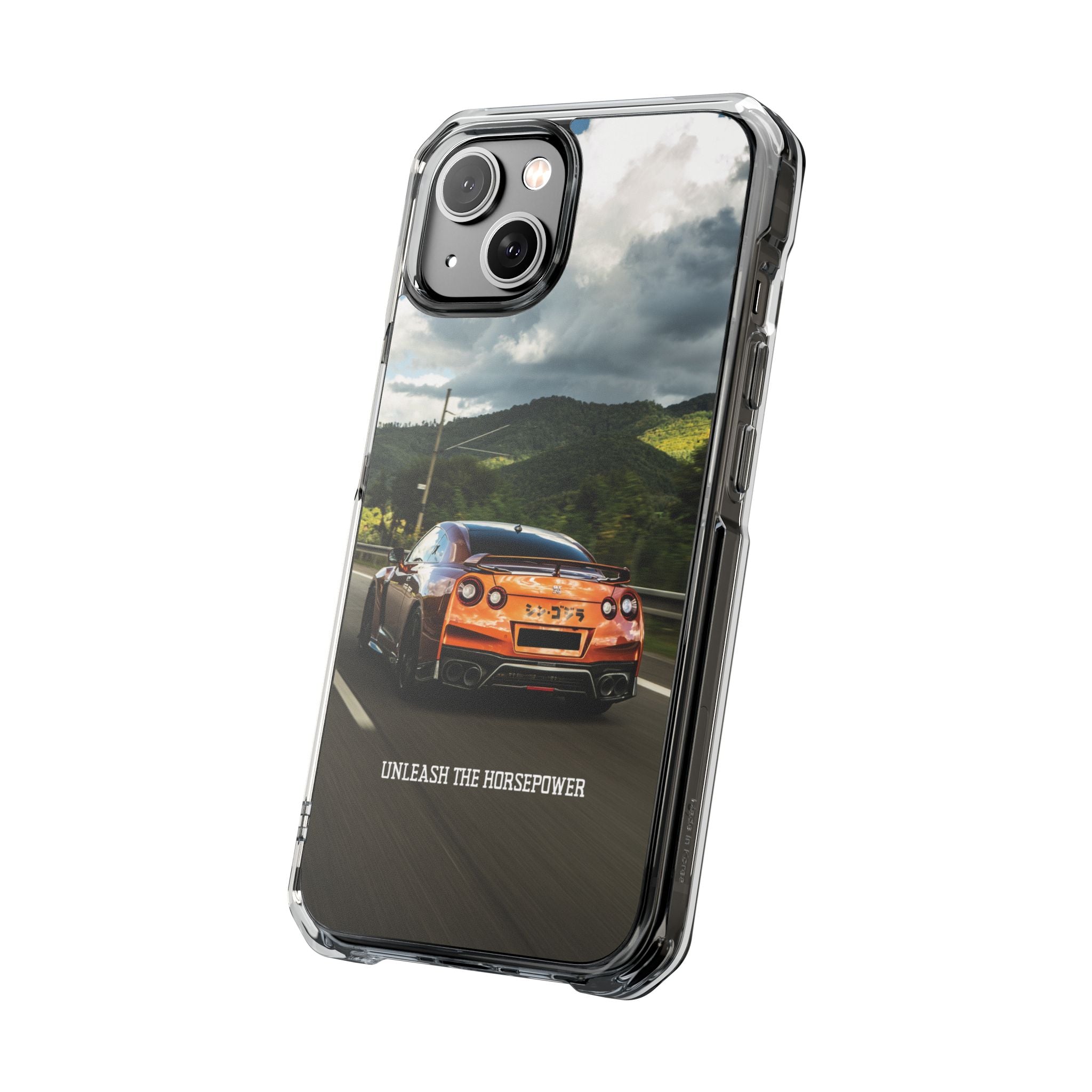 Racing Vibes Clear Magnetic Phone Case — Fast Car Design