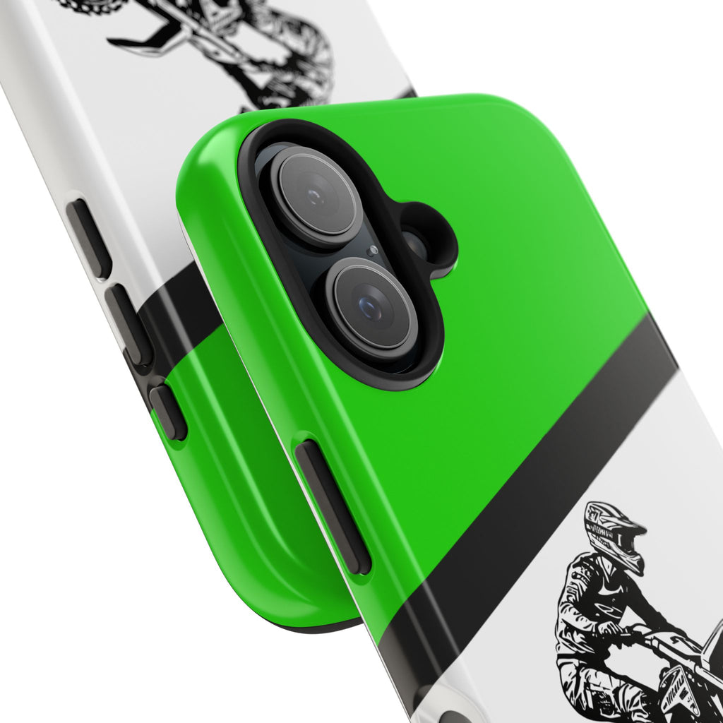 Kawi Dirt Bike Tough Phone Case — Protective Motocross Rider Cover