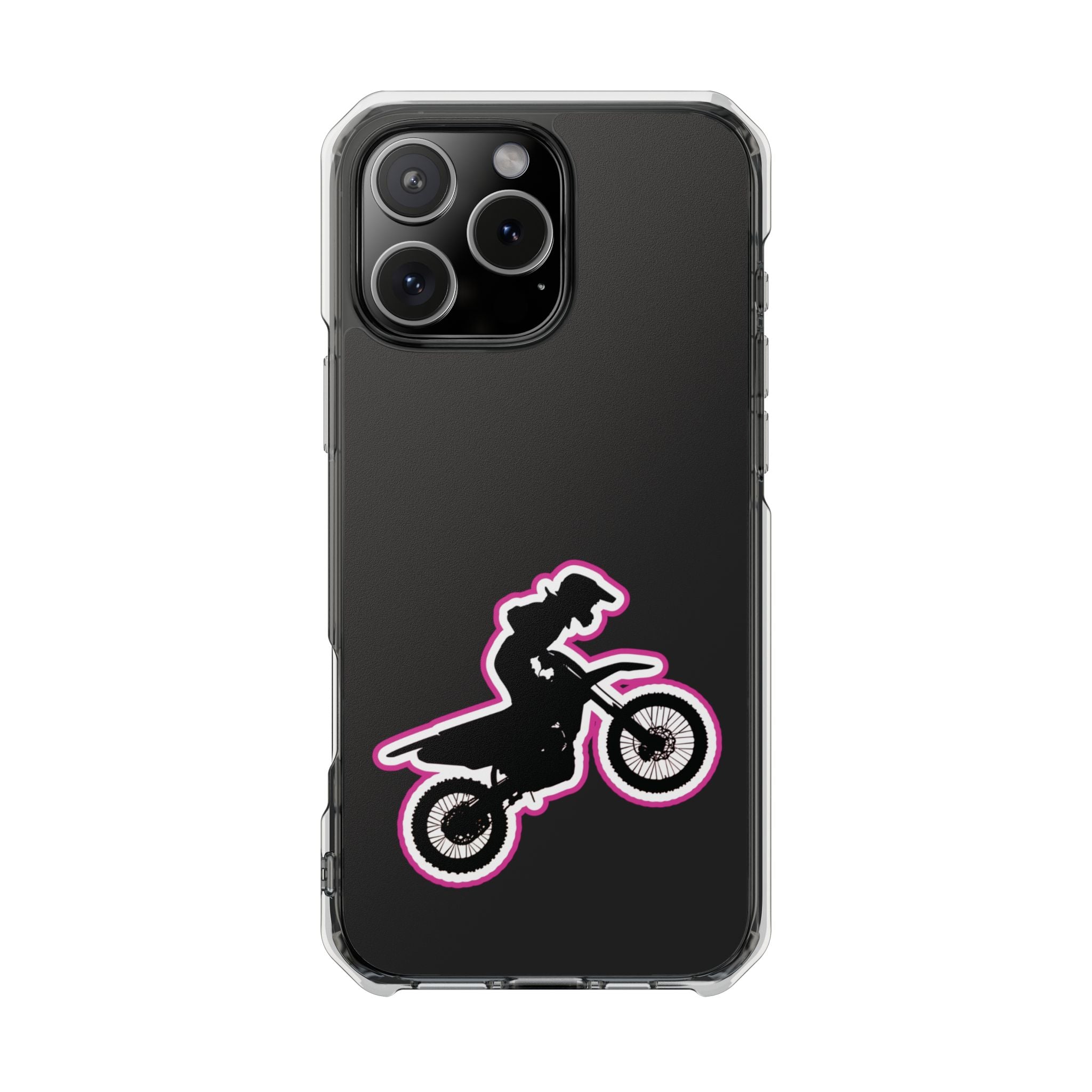 Pink Dirt Bike Magnetic Clear Impact Case