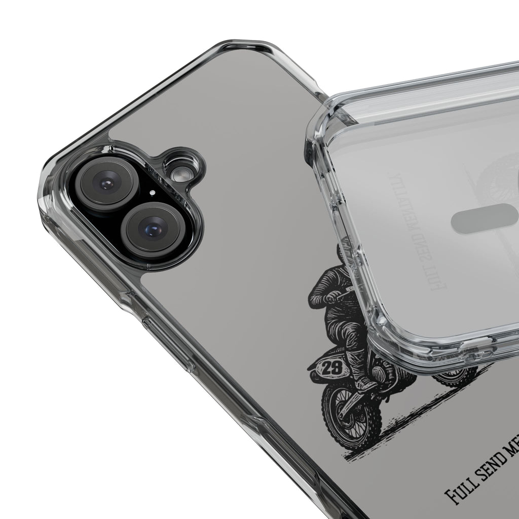 Dirt Bike Cornering Phone Case — Magnetic Clear Impact Case