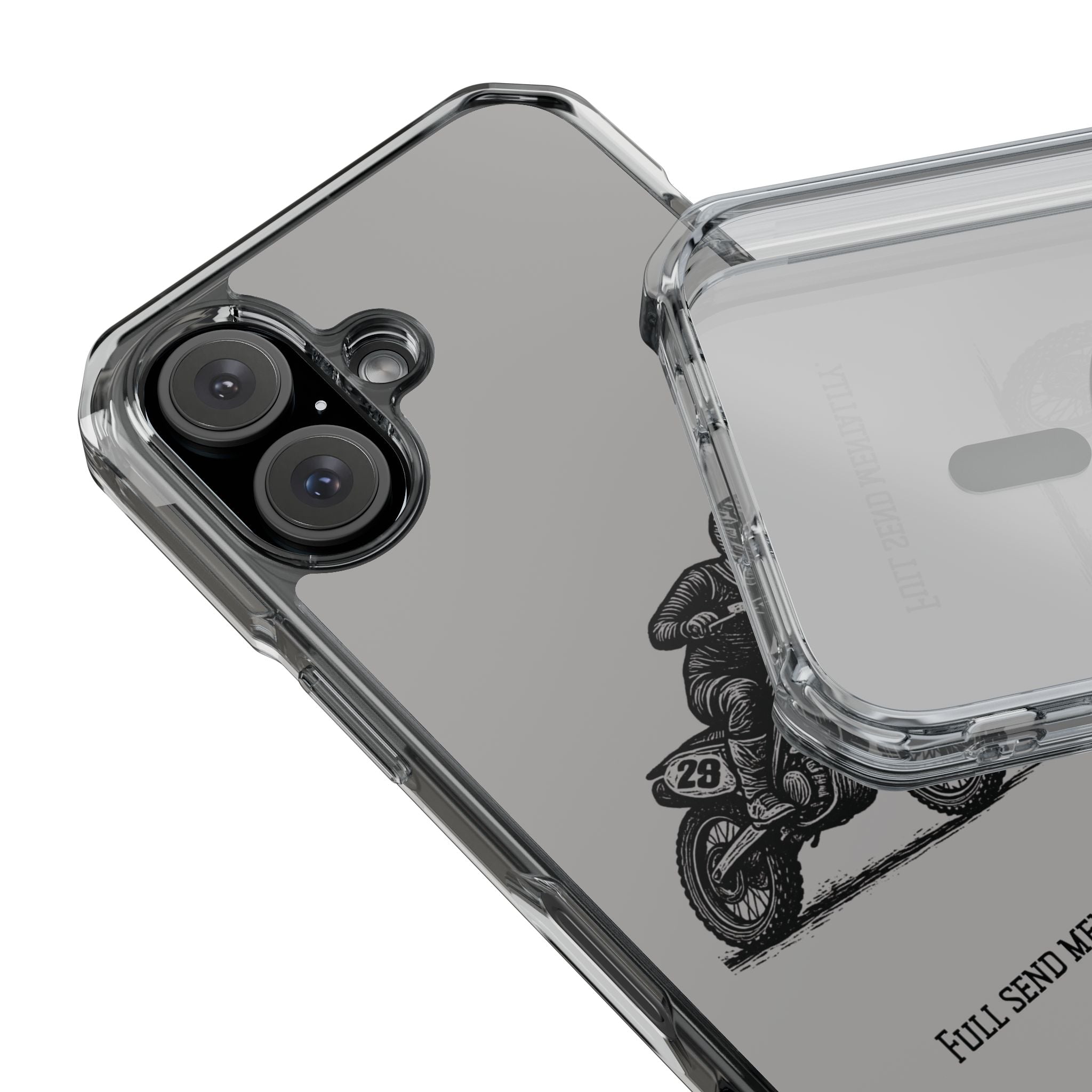 Dirt Bike Cornering Phone Case — Magnetic Clear Impact Case