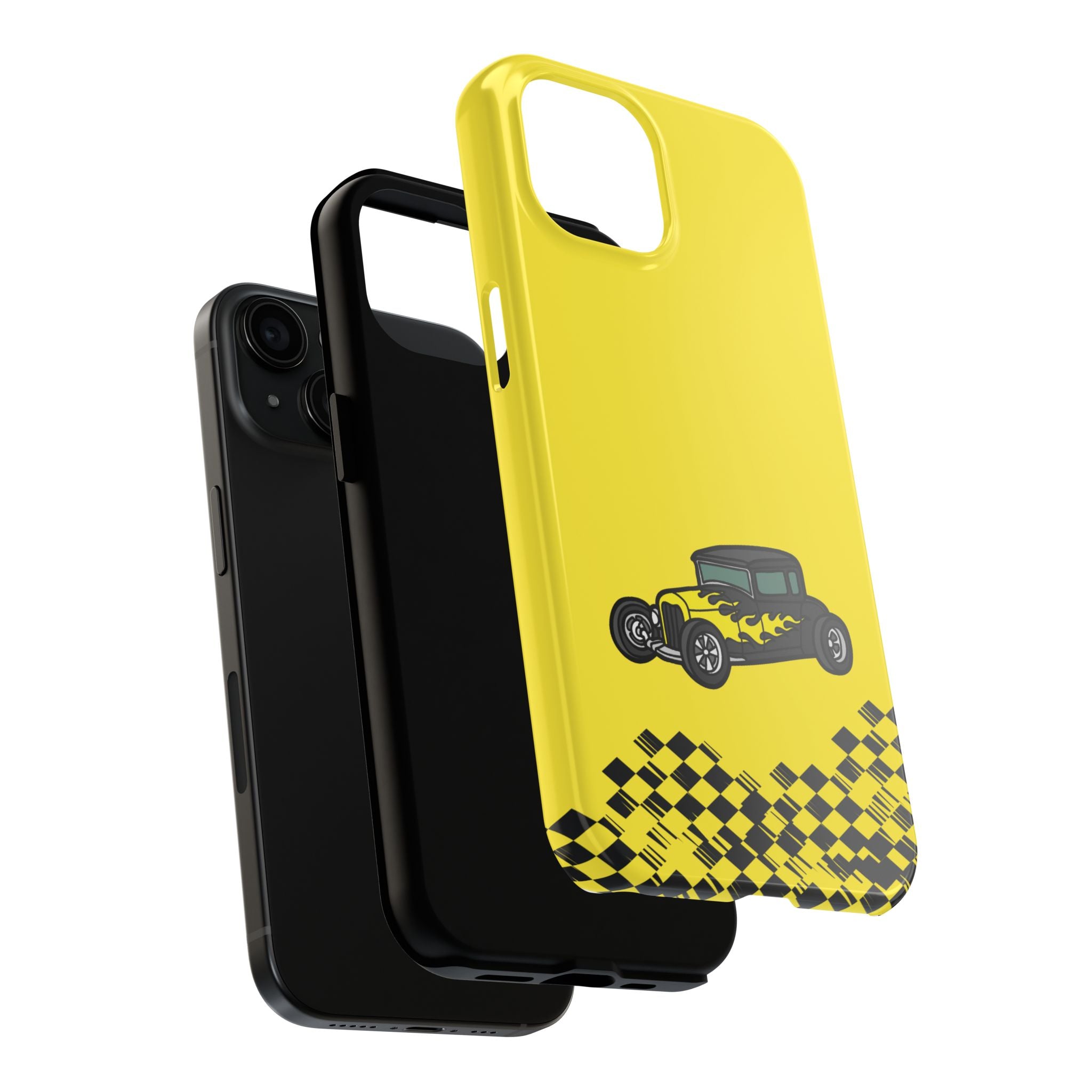Yellow Classic Car Phone Case — Retro Vintage Auto Protective Cover