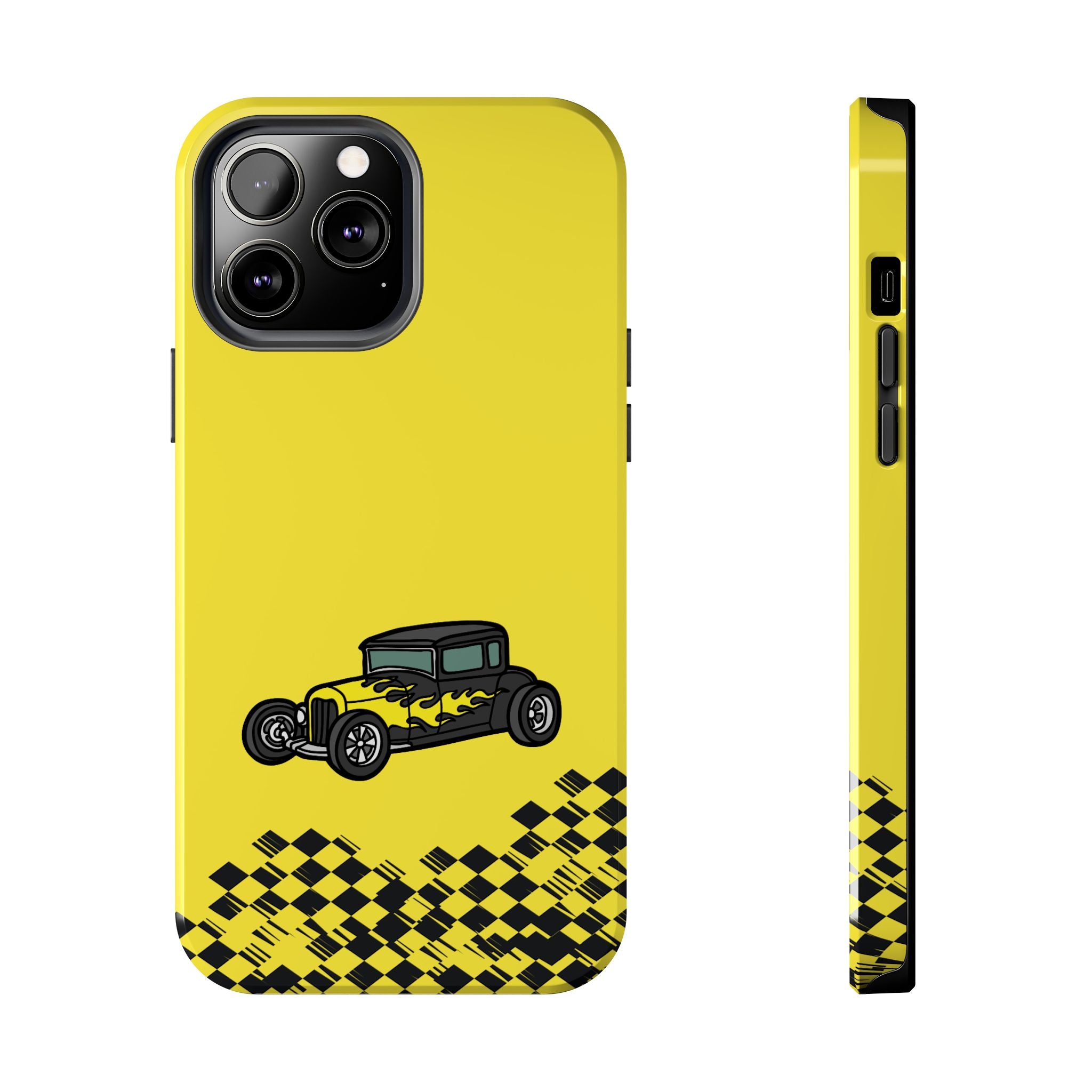 Yellow Classic Car Phone Case — Retro Vintage Auto Protective Cover