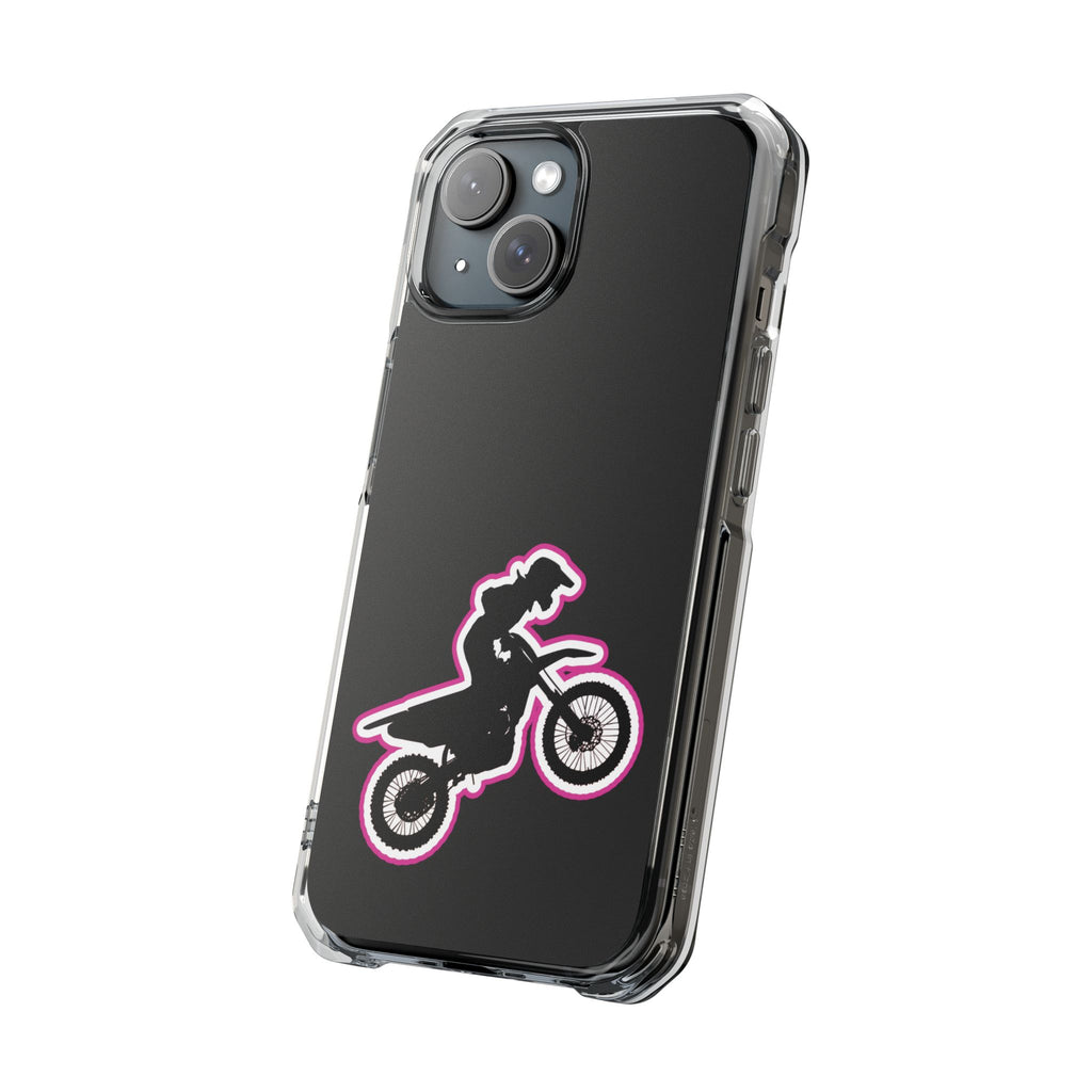 Pink Dirt Bike Magnetic Clear Impact Case