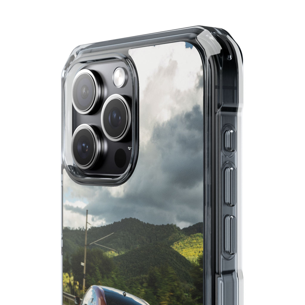 Racing Vibes Clear Magnetic Phone Case — Fast Car Design