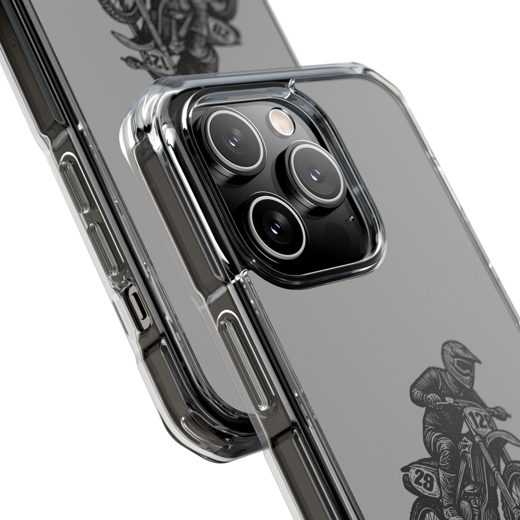 Dirt Bike Cornering Phone Case — Magnetic Clear Impact Case