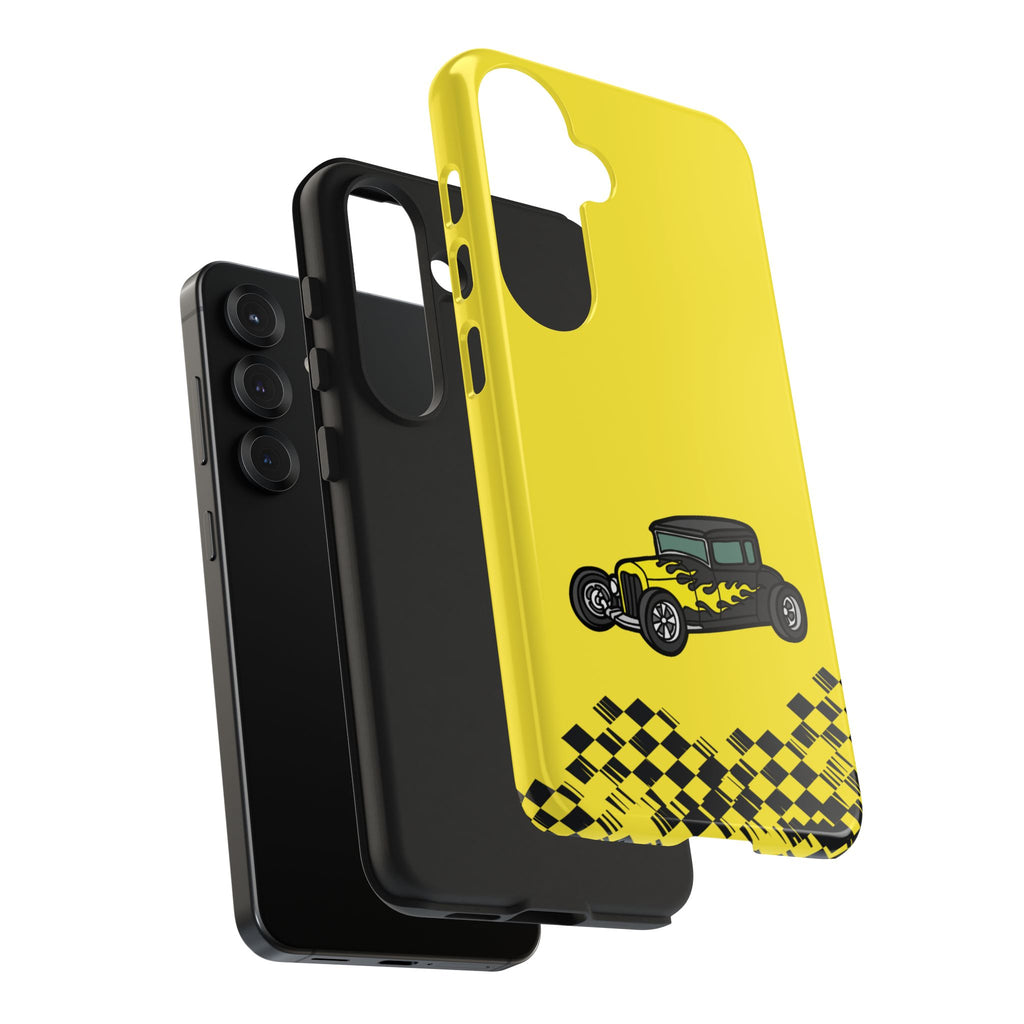 Yellow Classic Car Phone Case — Retro Vintage Auto Protective Cover