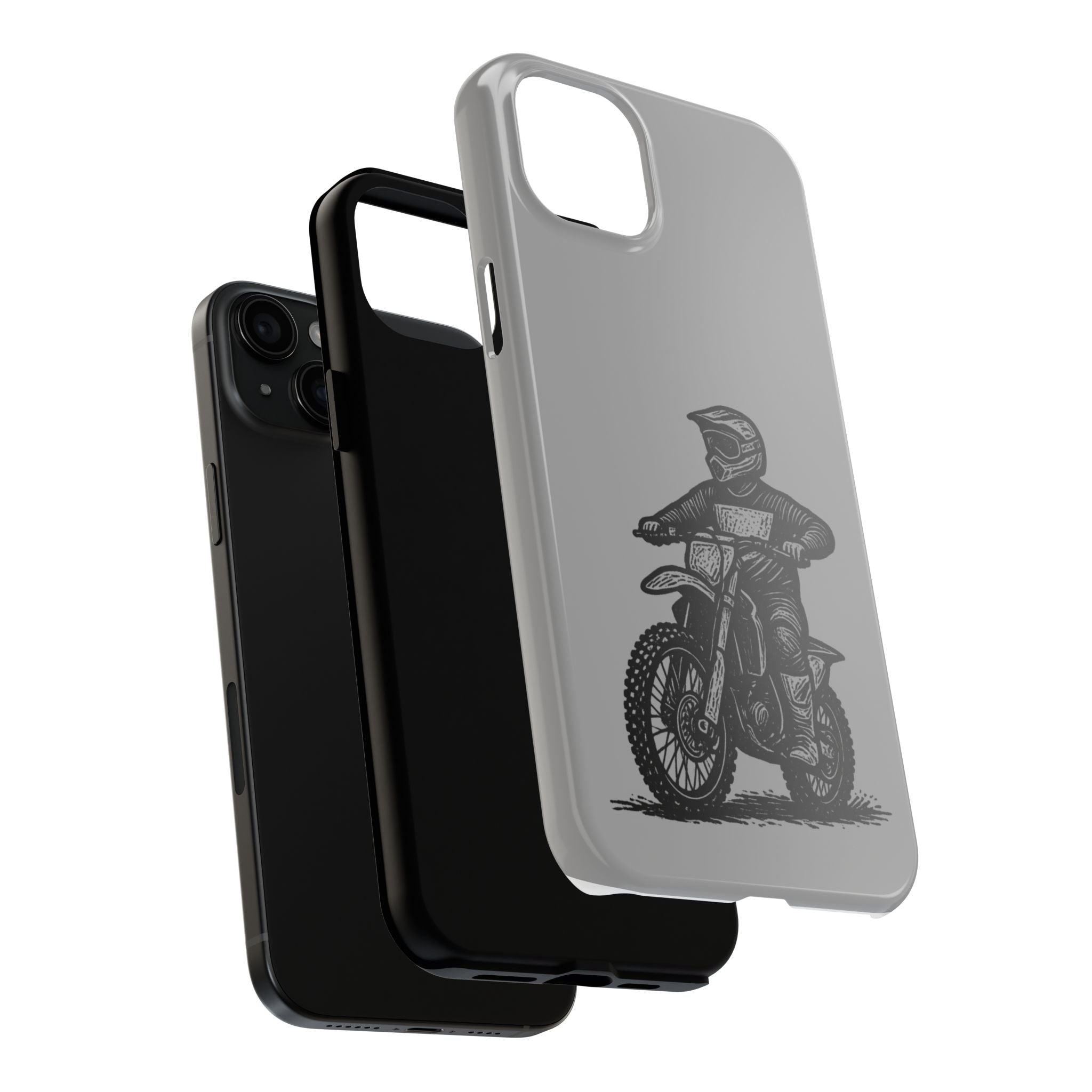 Grey Dirtbike Tough Phone Case