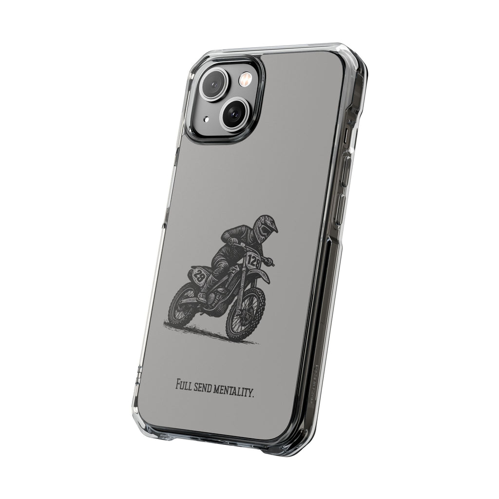 Dirt Bike Cornering Phone Case — Magnetic Clear Impact Case
