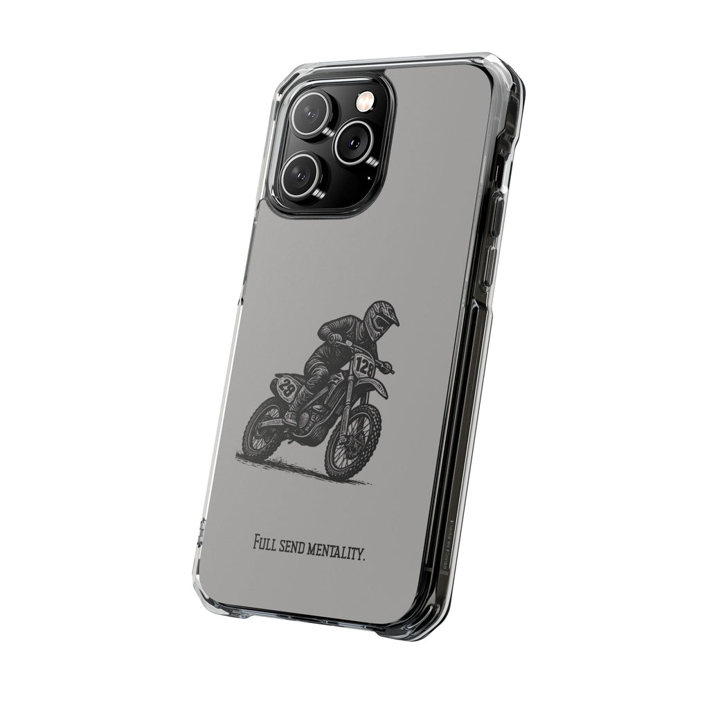 Dirt Bike Cornering Phone Case — Magnetic Clear Impact Case