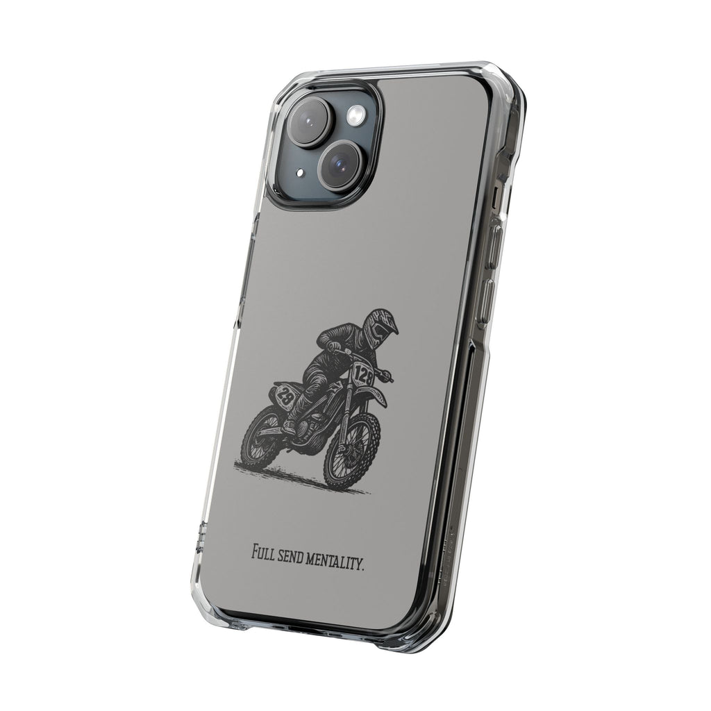 Dirt Bike Cornering Phone Case — Magnetic Clear Impact Case