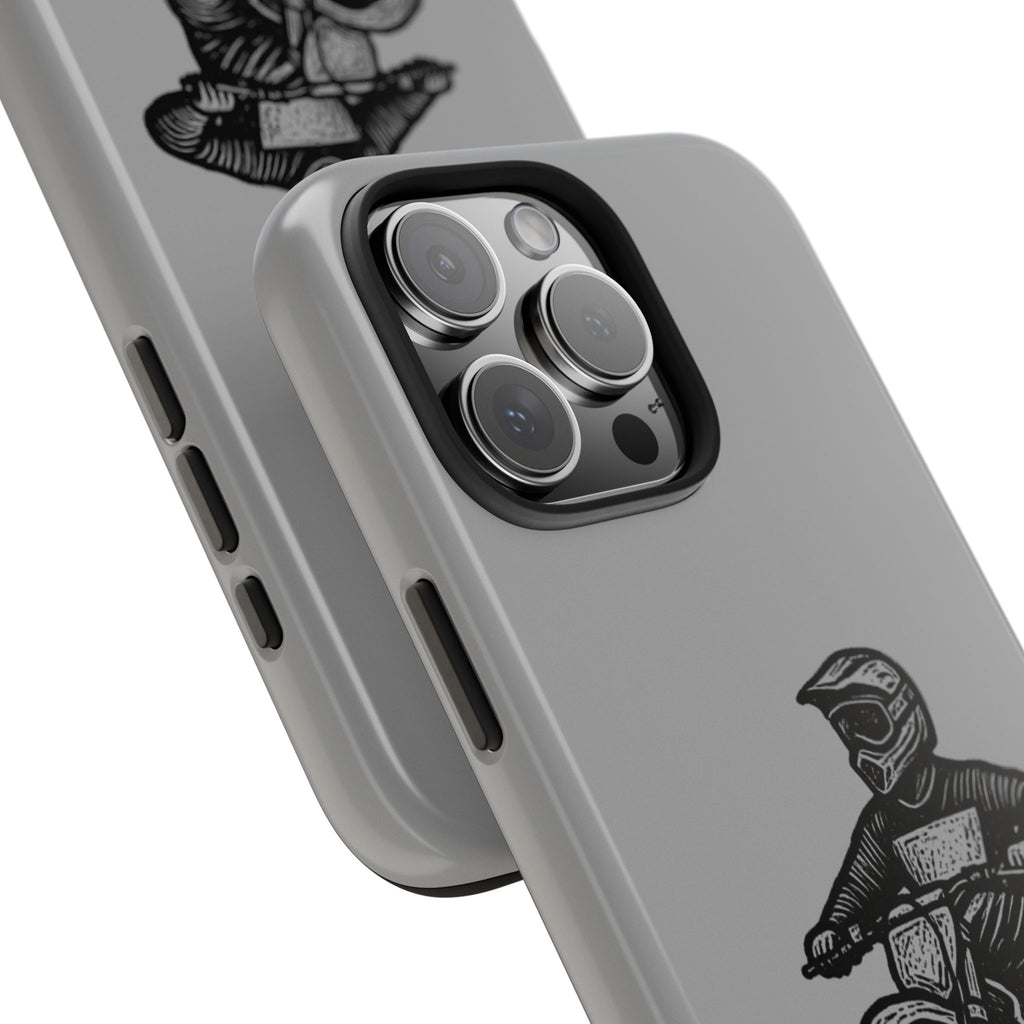Grey Dirtbike Tough Phone Case