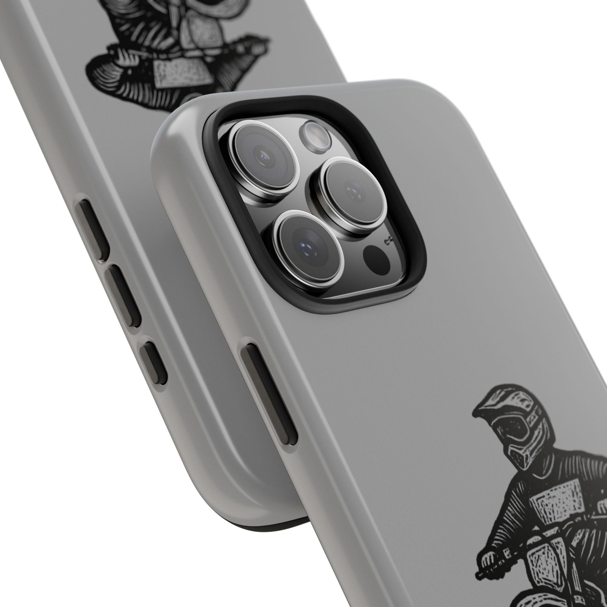 Grey Dirtbike Tough Phone Case
