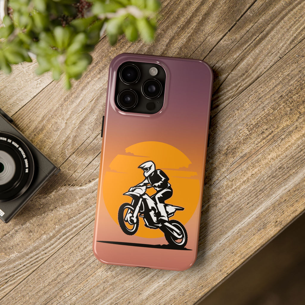 Sunset Moto Rider Tough Phone Case