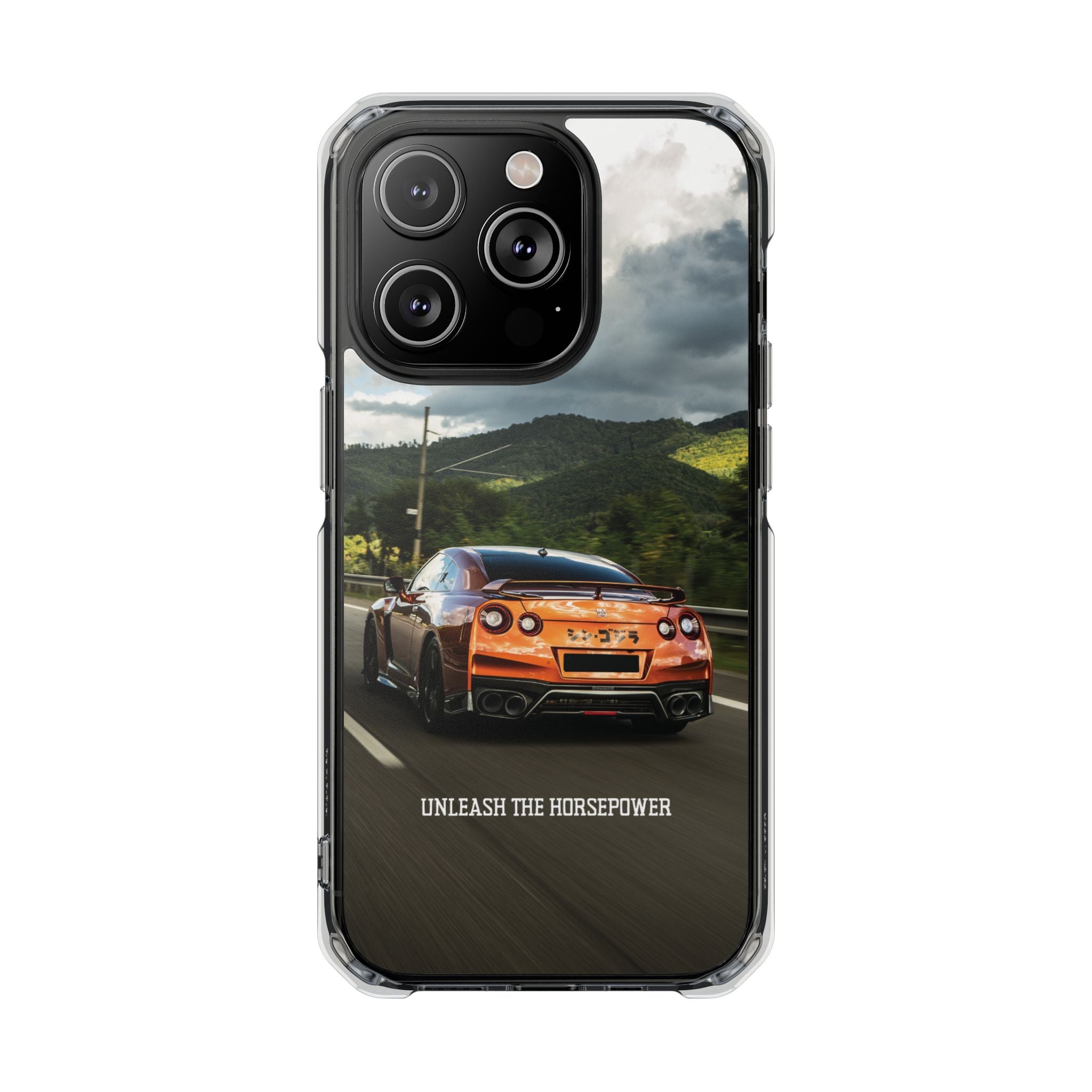 Racing Vibes Clear Magnetic Phone Case — Fast Car Design